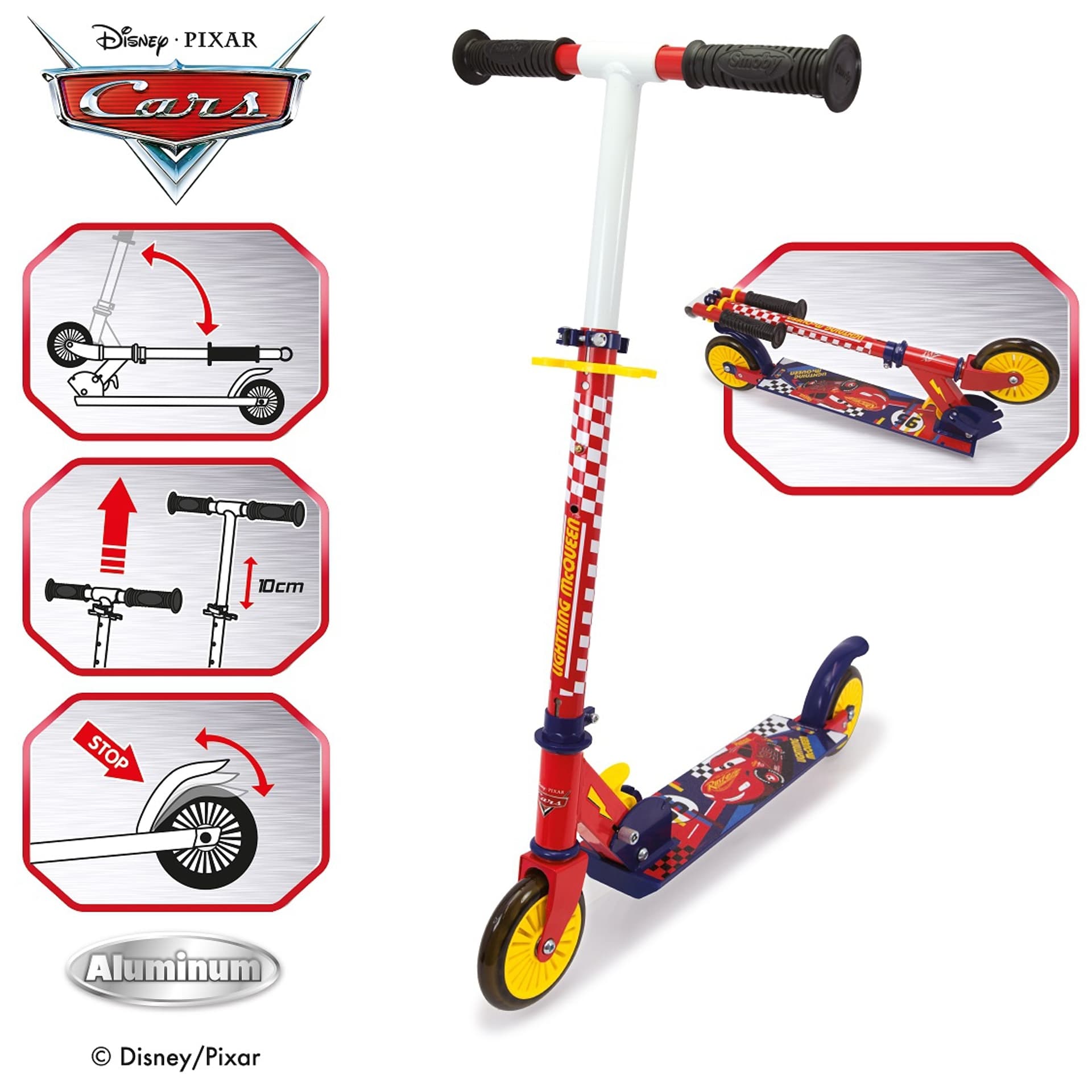 

SMOBY Hulajnoga Dwukołowa Auta 3 Cars Metalowa