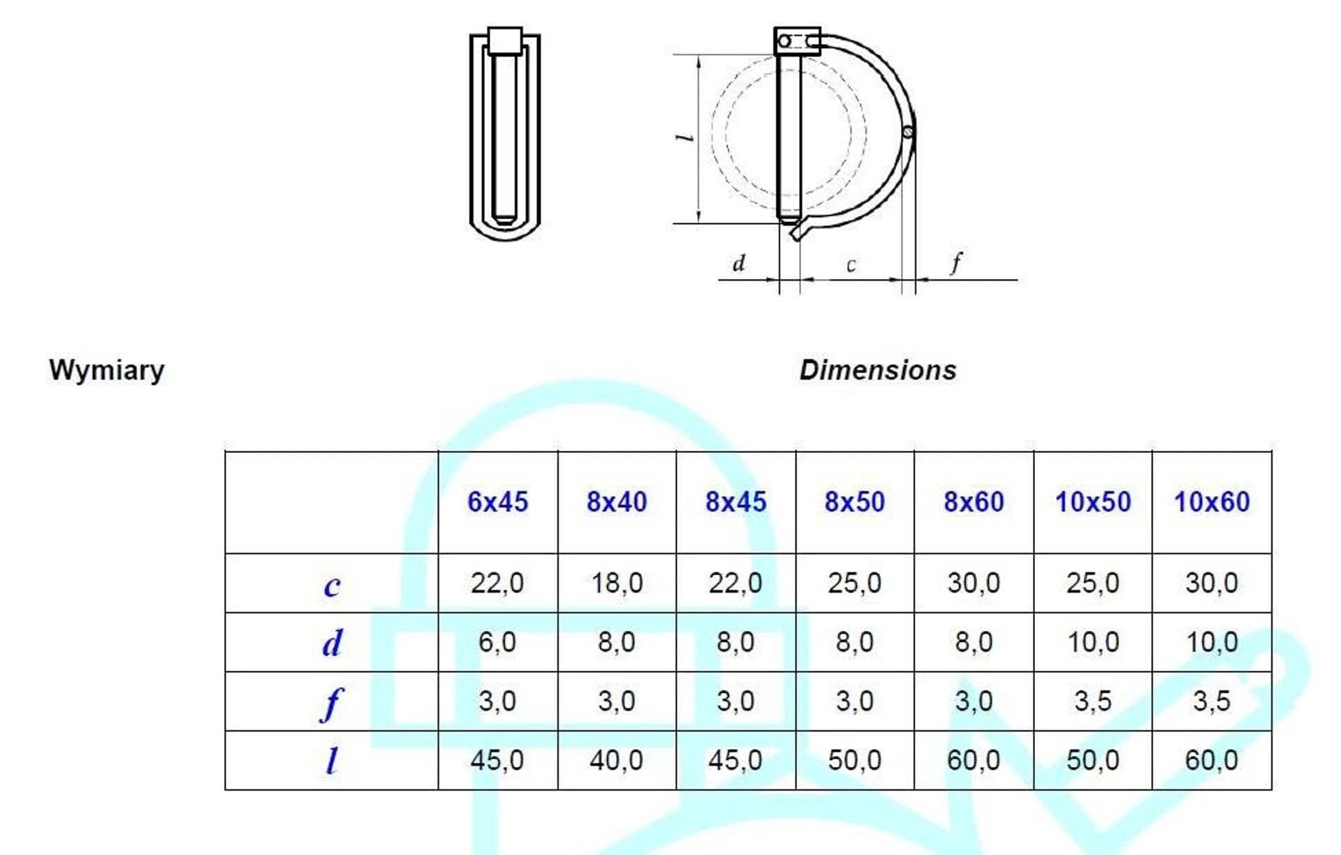 

PRZETYCZKA DO RUR 8*60MM AN 72