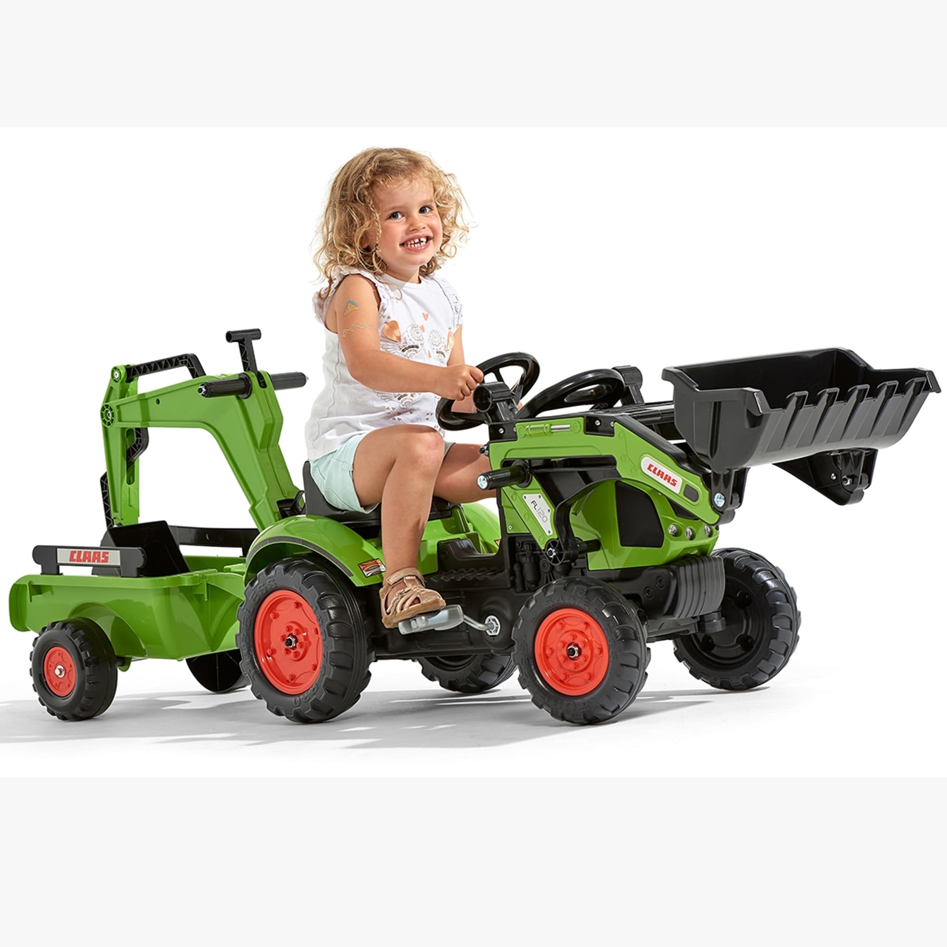 

FALK Traktor z Przyczepą CLAAS Arion Backhoe ŁYŻKA + Ładowarka Od 2 Lat