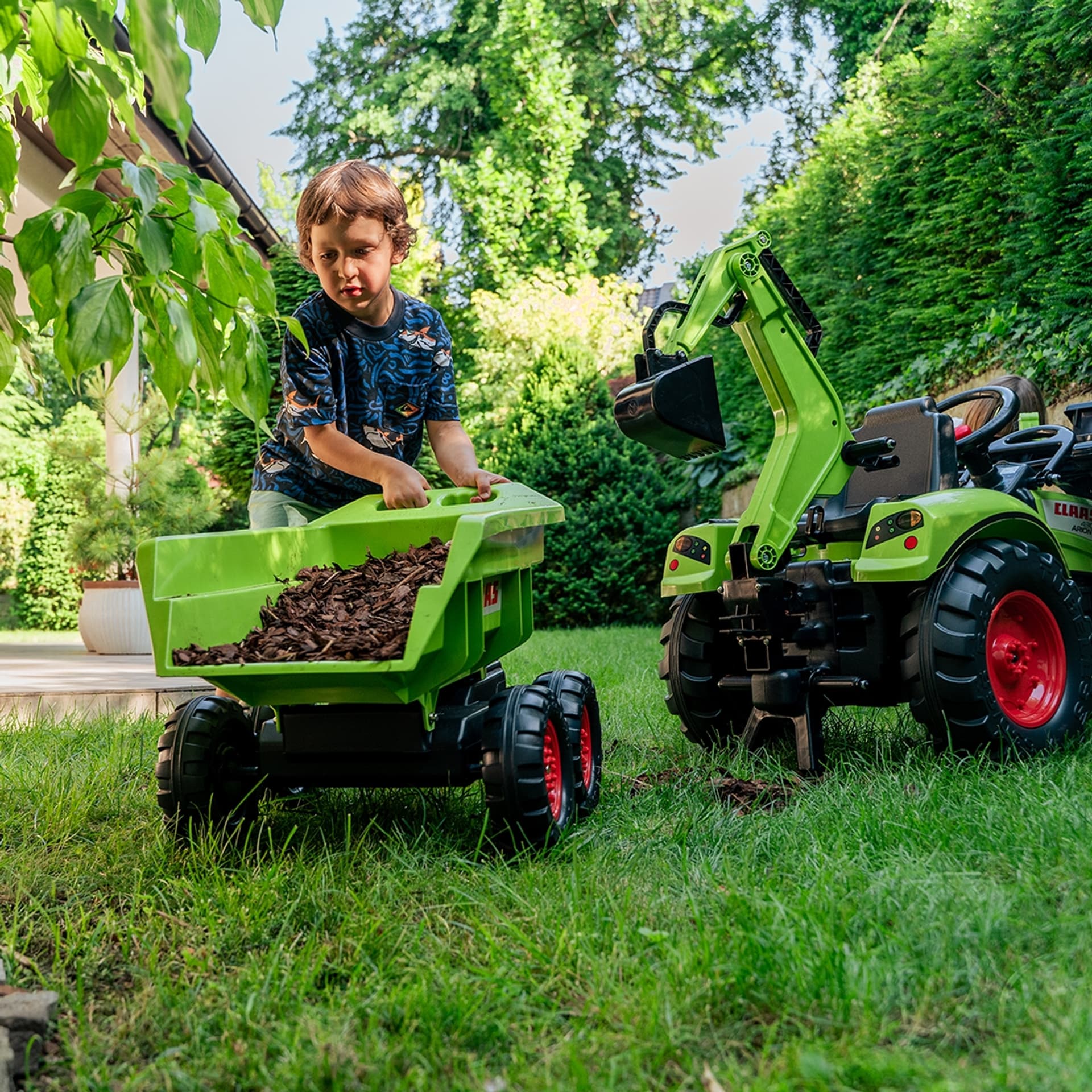 

FALK Traktor CLAAS AVEC Zielony na Pedały z Przyczepką od 3 Lat