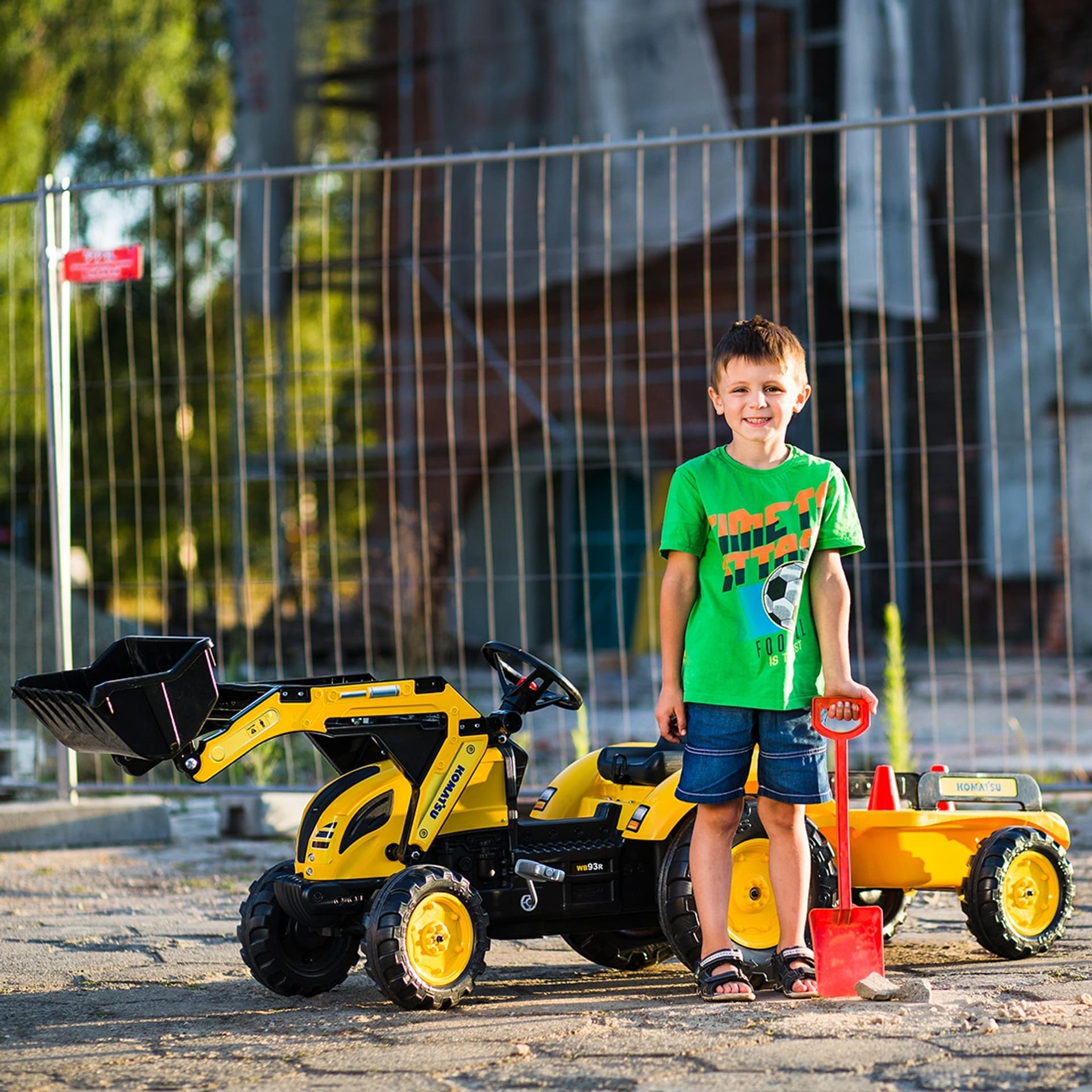 

FALK Traktor KOMATSU na Pedały Koparka Łyżka Przyczepka od 2 lat