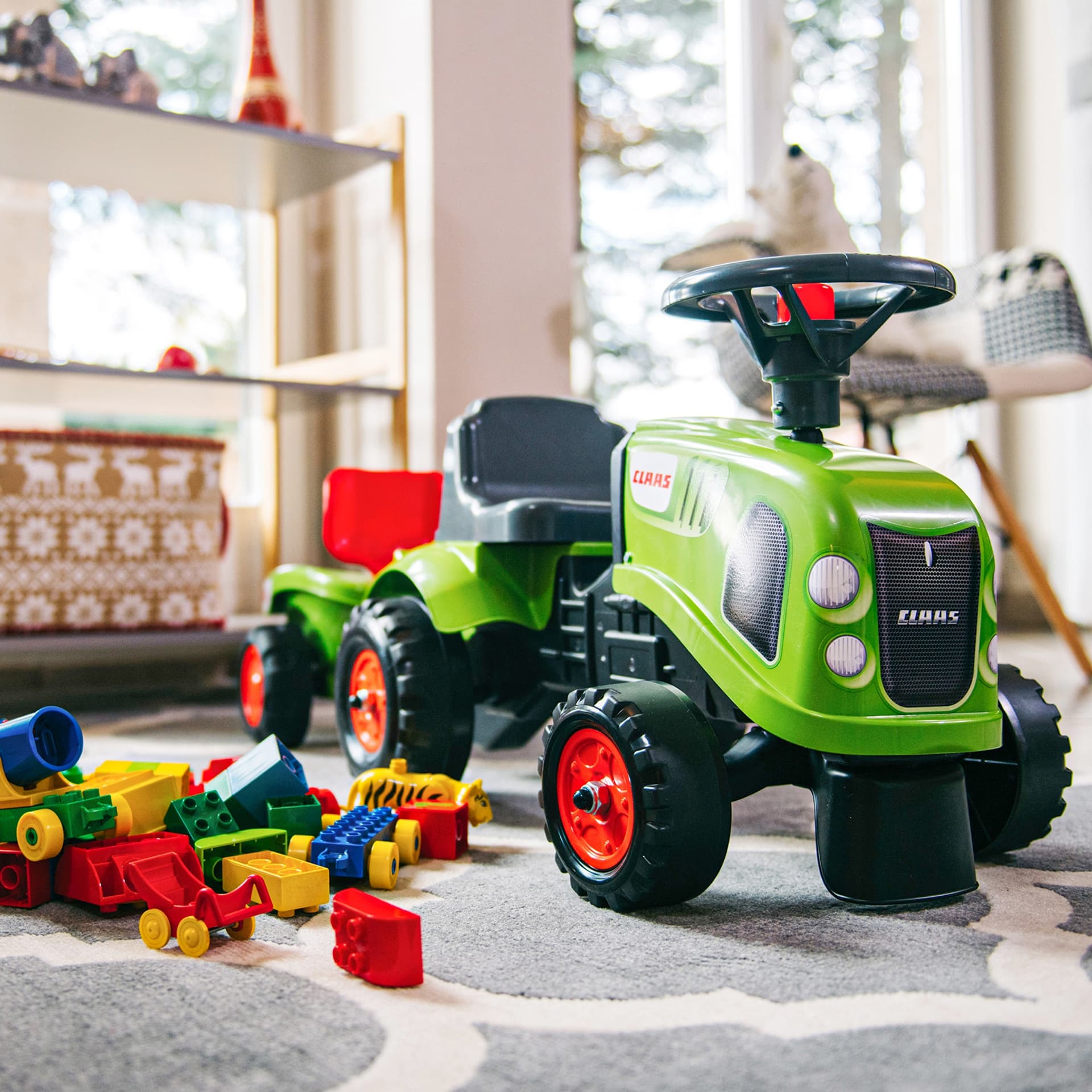 

FALK Traktorek Baby Claas Zielony z Przyczepką + akc. od 1 roku