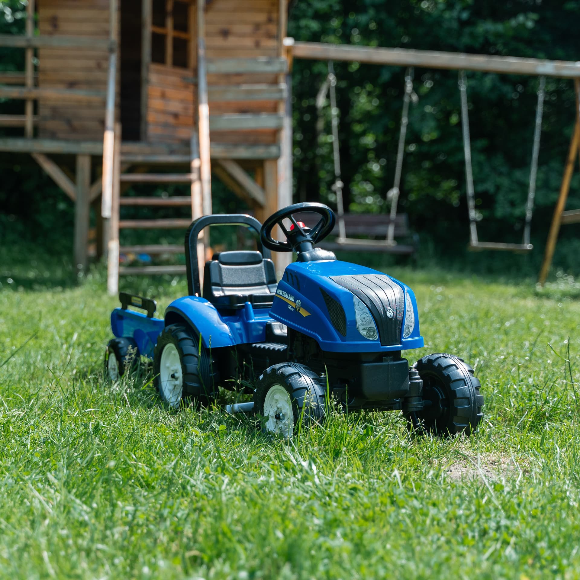 

FALK Traktor na Pedały New Holland Duży z Przyczepką + Otwierana Maska od 2 lat