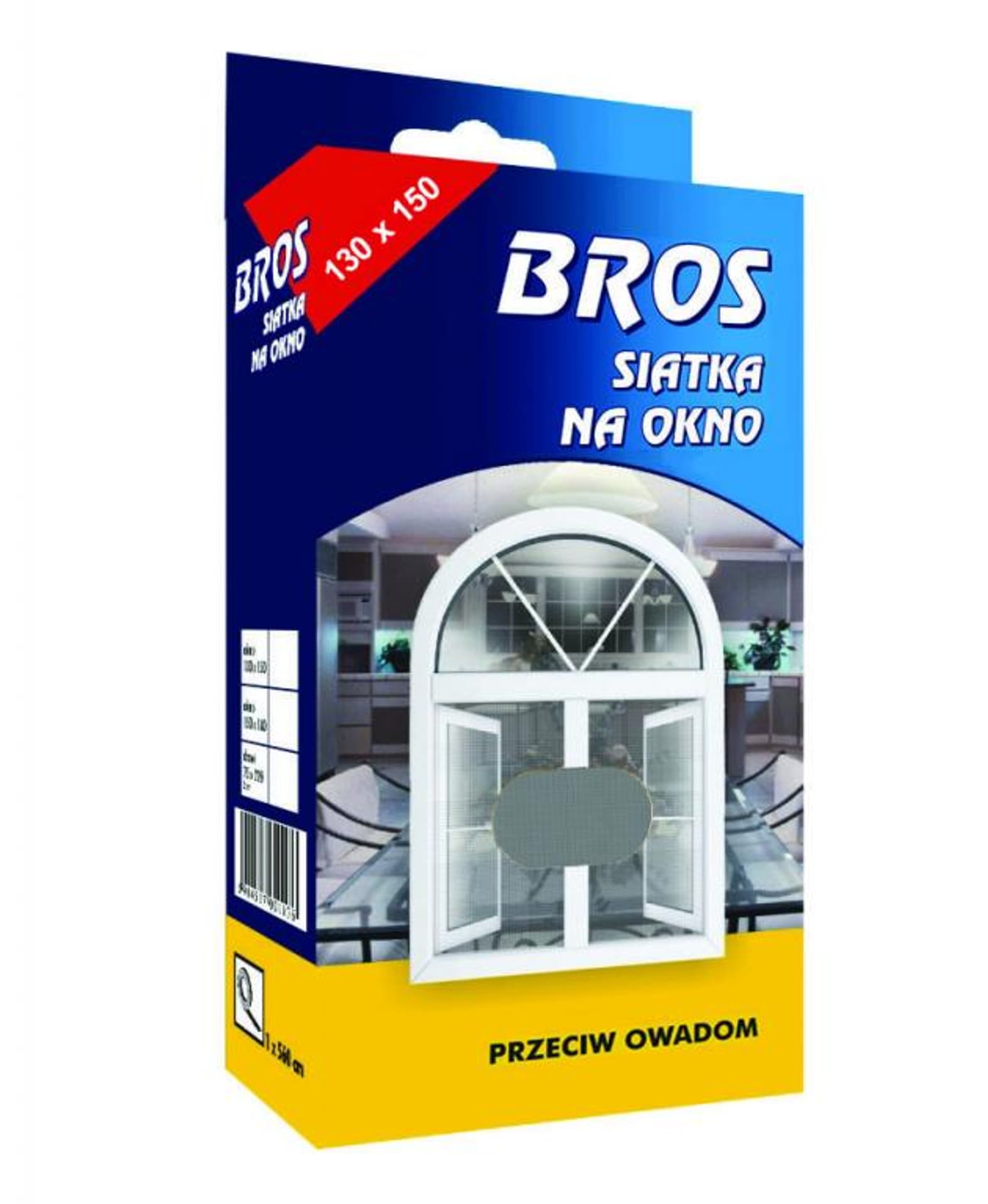 

Siatka na okno przeciw owadom Bros 130x150 biała