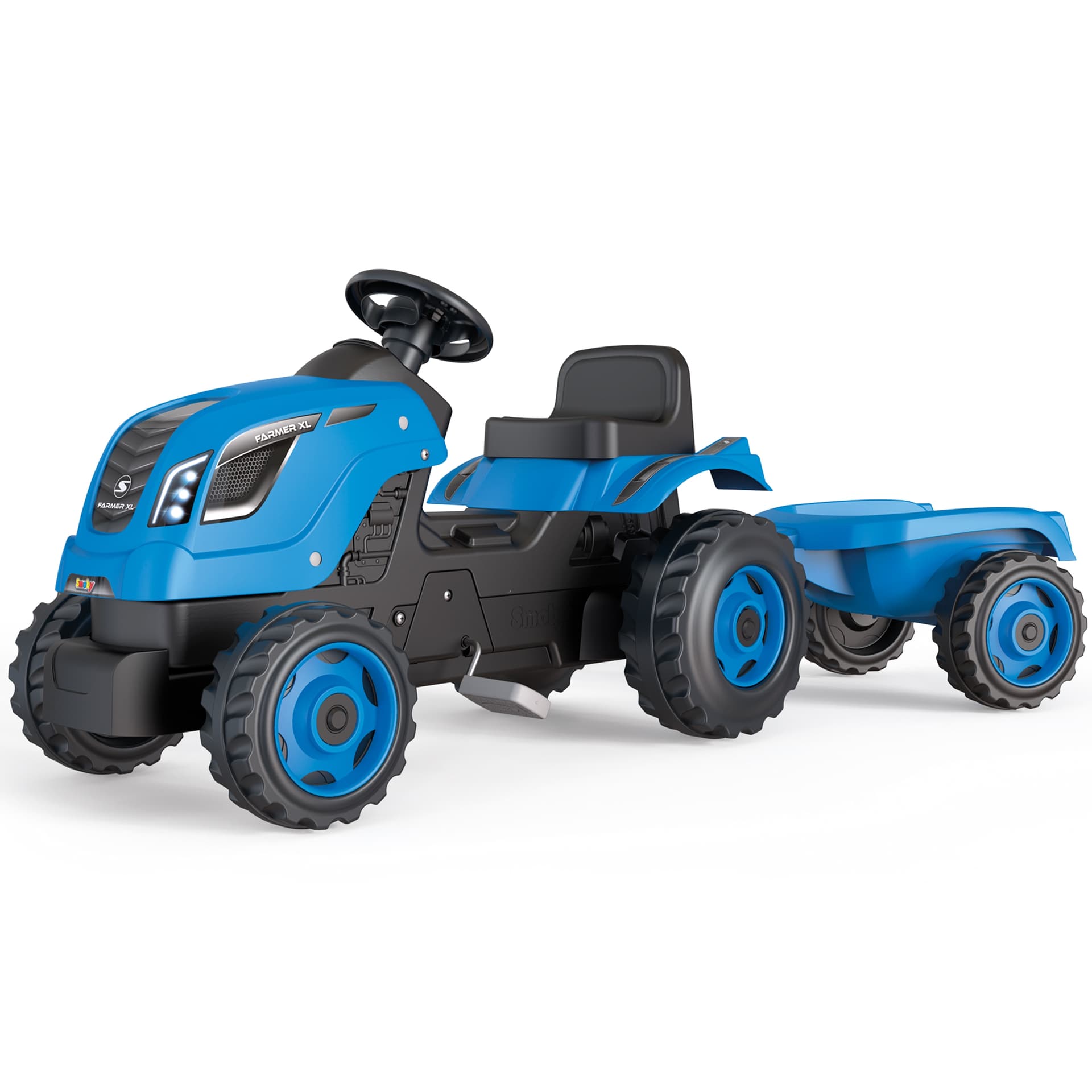 

SMOBY Traktor XL Niebieski na Pedały z Przyczepką