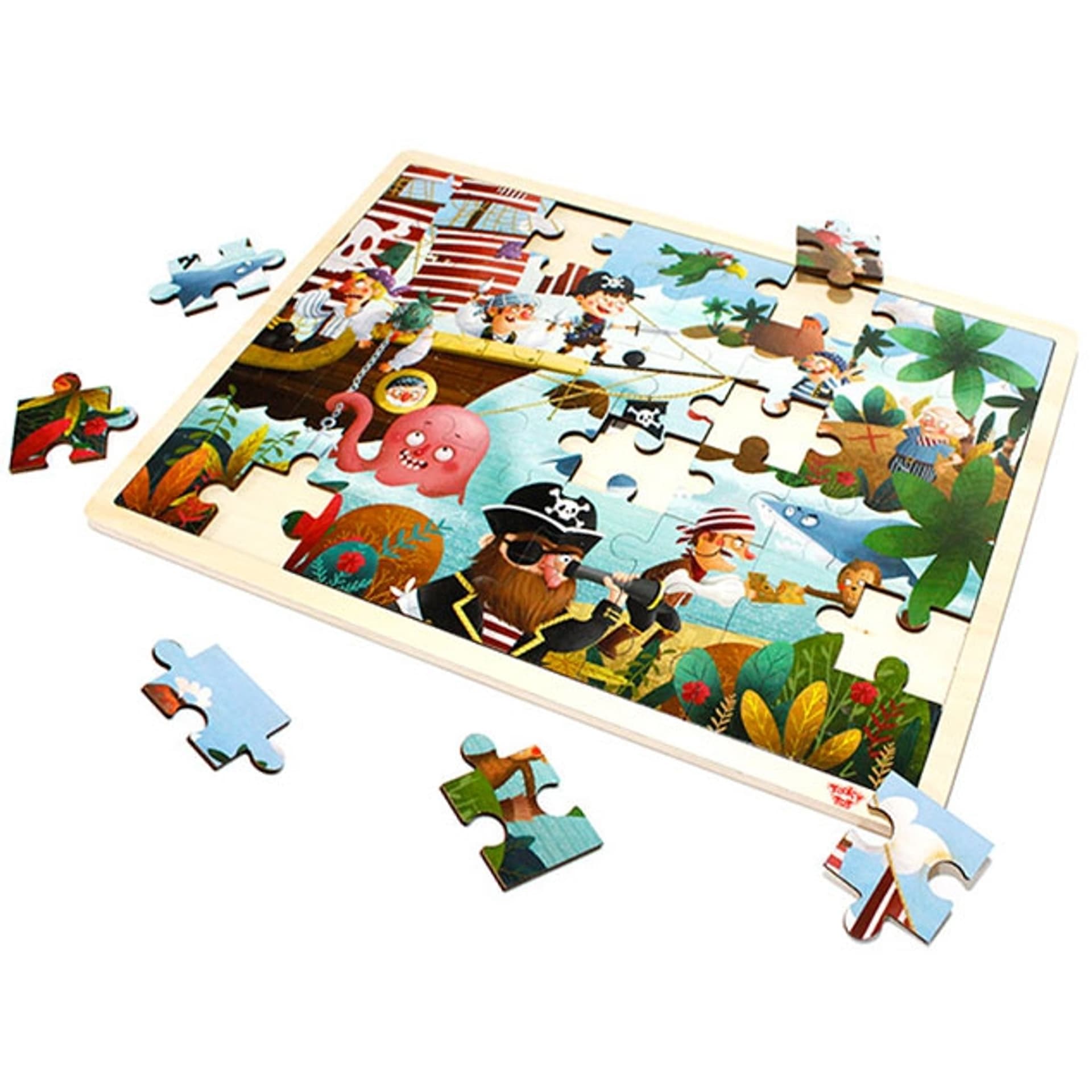 

TOOKY TOY Drewniane Puzzle Piraci 48 el.