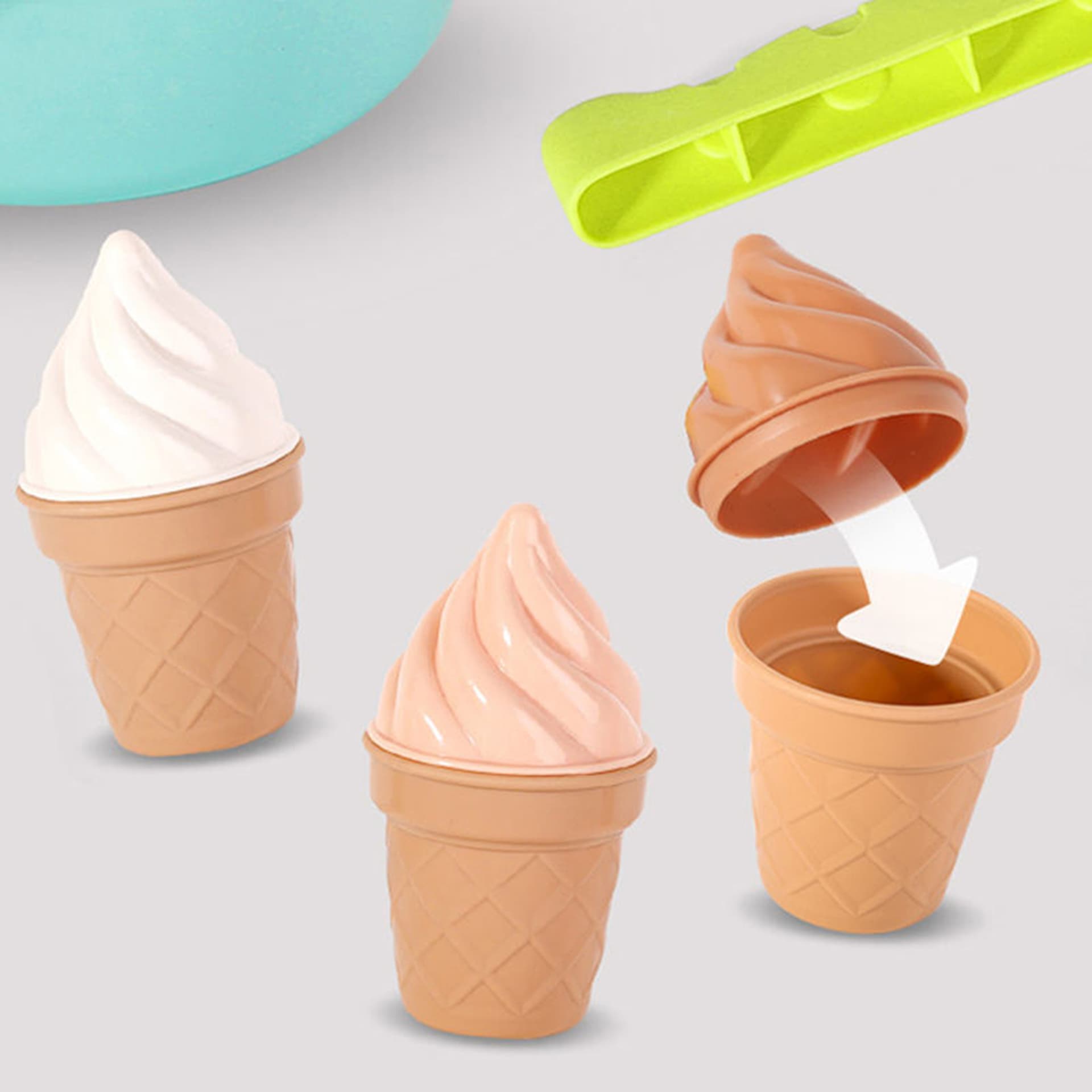 

WOOPIE Zestaw do Piasku FUN ICE CREAM Lody 2w1 Fabryka Śnieżek 15 el.