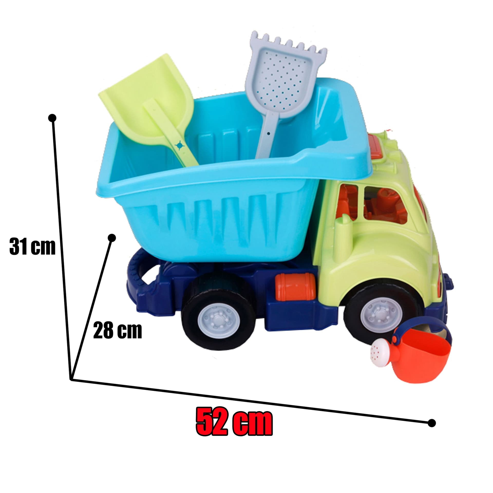 

WOOPIE Zestaw do Piasku z Ciężarowką 52 cm XXL i Foremkami 20 el.