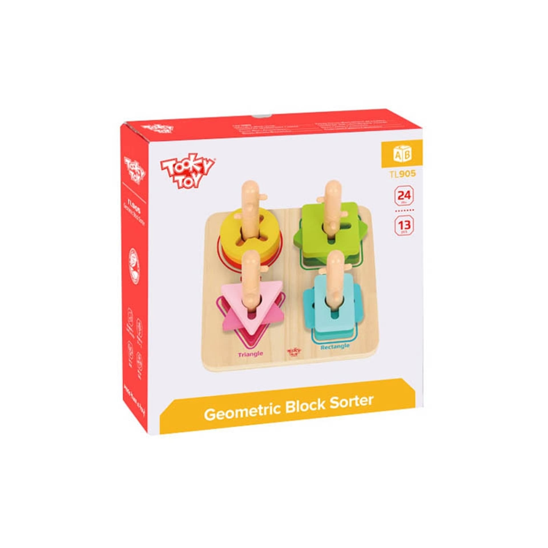 

TOOKY TOY Drewniany Sorter Kolory Kształty Edukacyjna Układanka Zręcznościowa