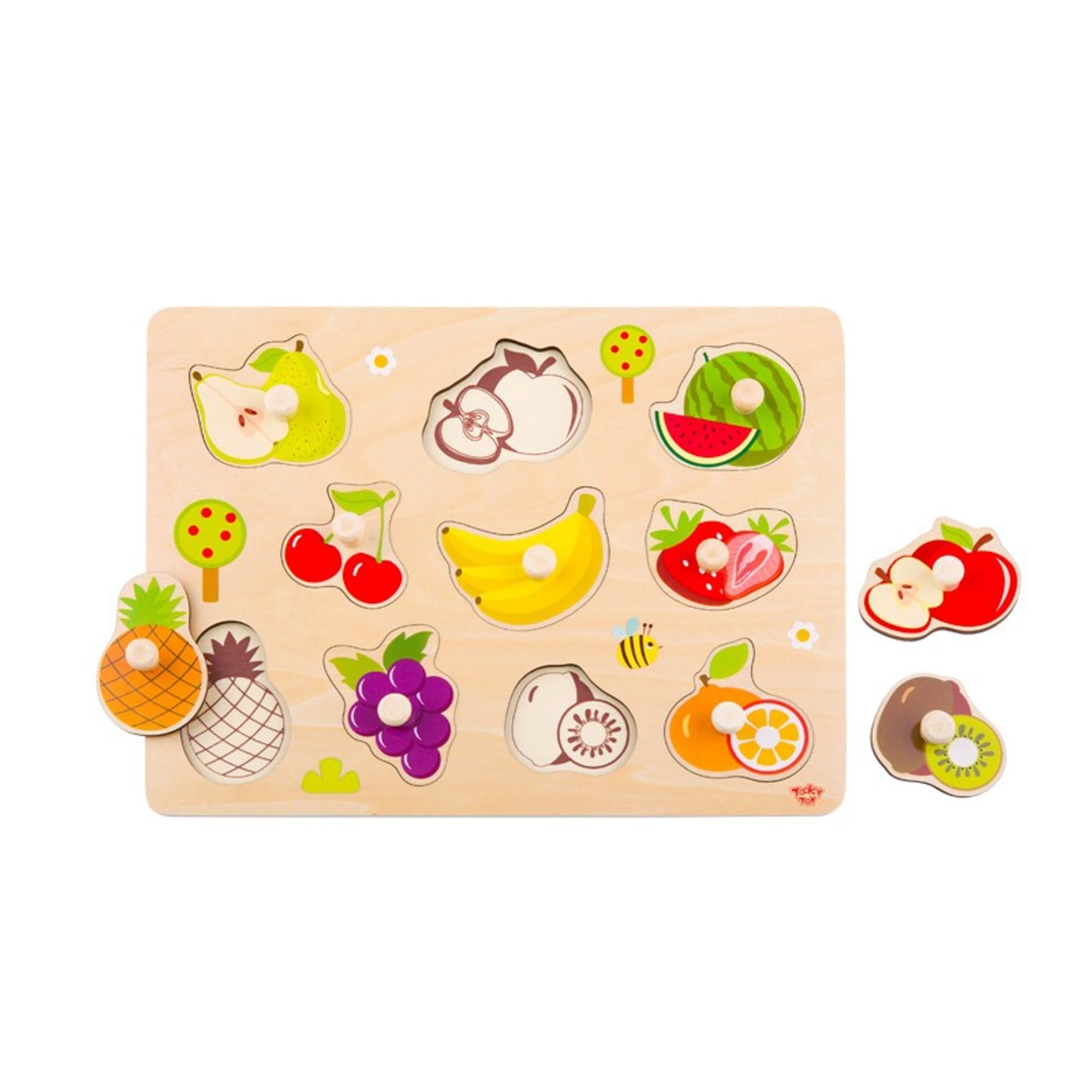 

TOOKY TOY Puzzle Układanka Montessori Z Pinezkami Owoce