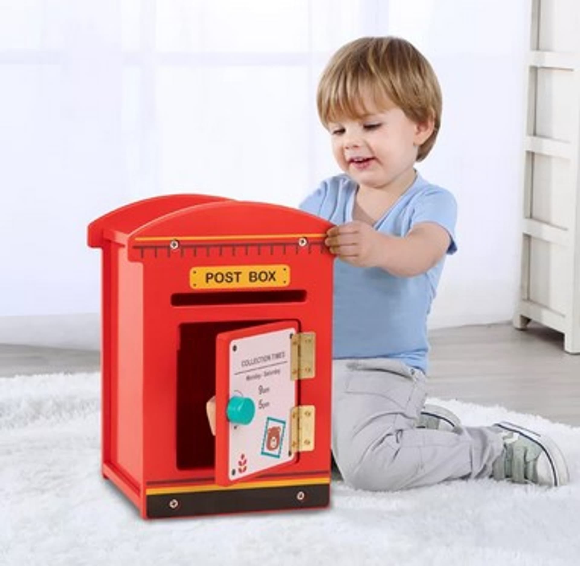 

TOOKY TOY Drewniania Skrzynka Pocztowa dla Dzieci 21el. FSC