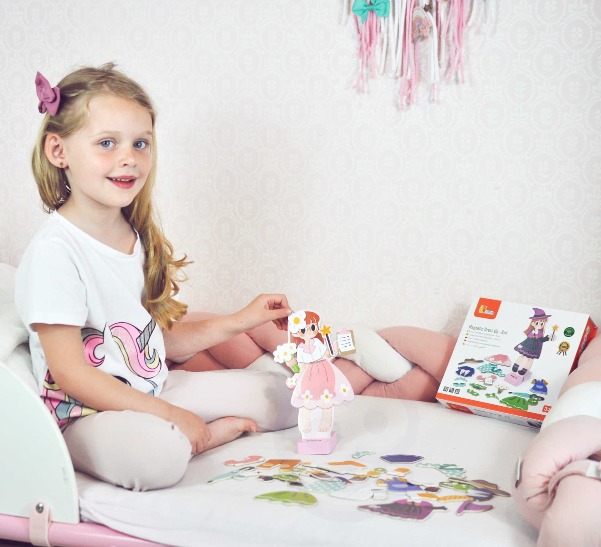 

Viga Drewniana Układanka Magnetyczna Ubieranka Edukacyjna