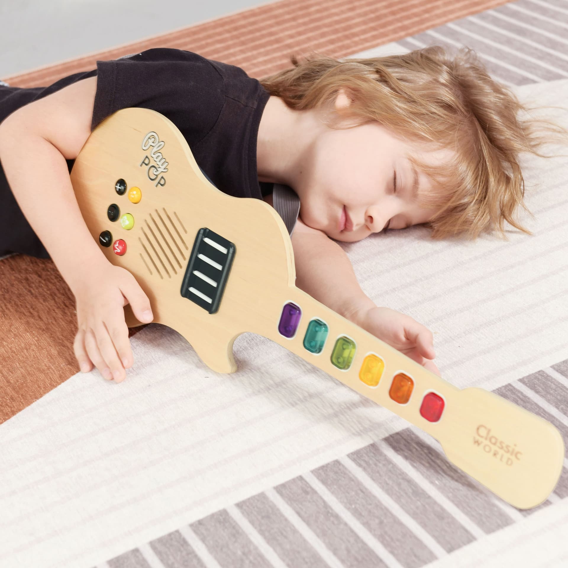 

CLASSIC WORLD Drewniana Gitara Elektryczna Świecąca dla Dzieci