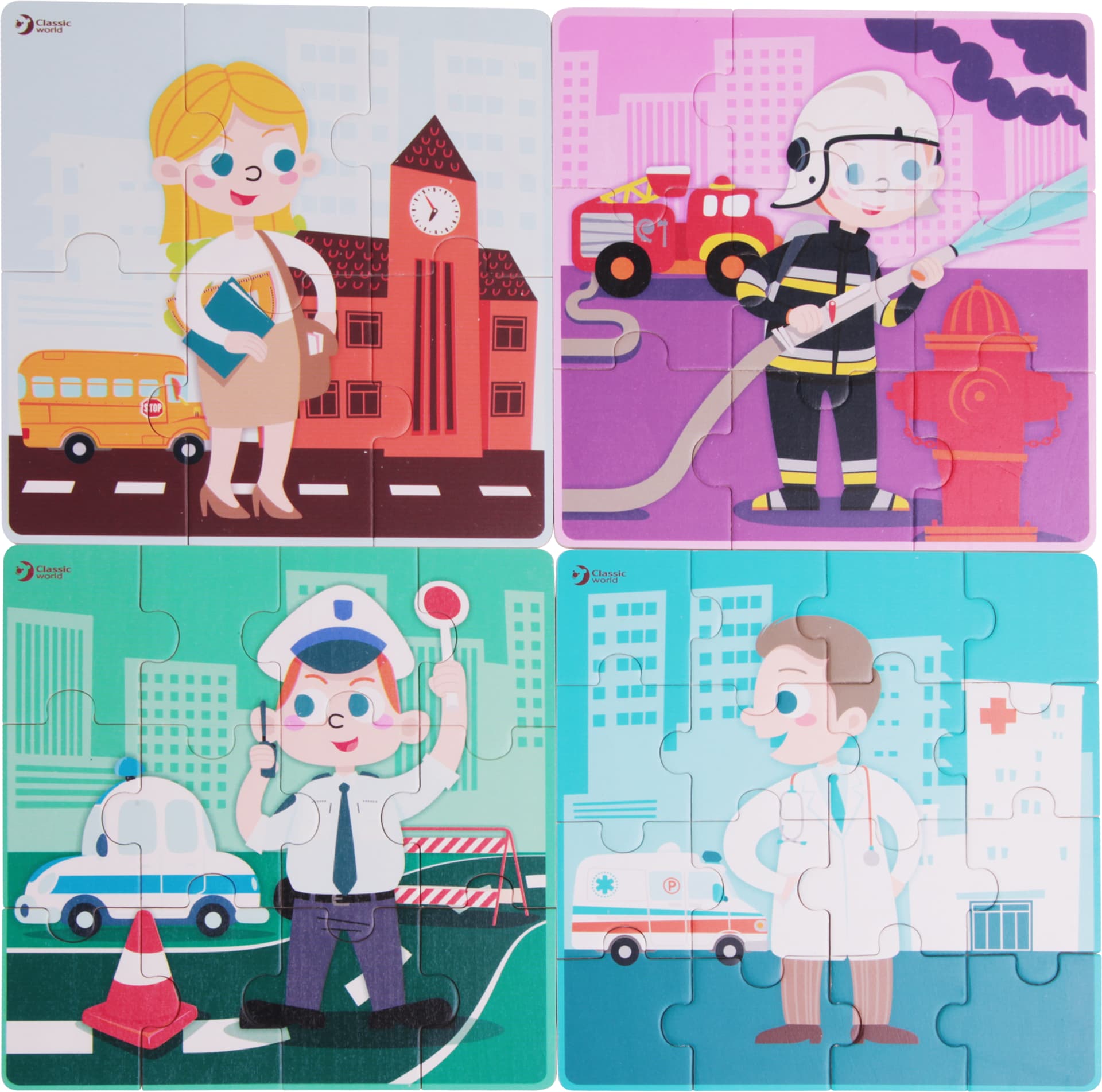 

Układanka Puzzle dla dzieci 4 w 1 Zawody Classic World