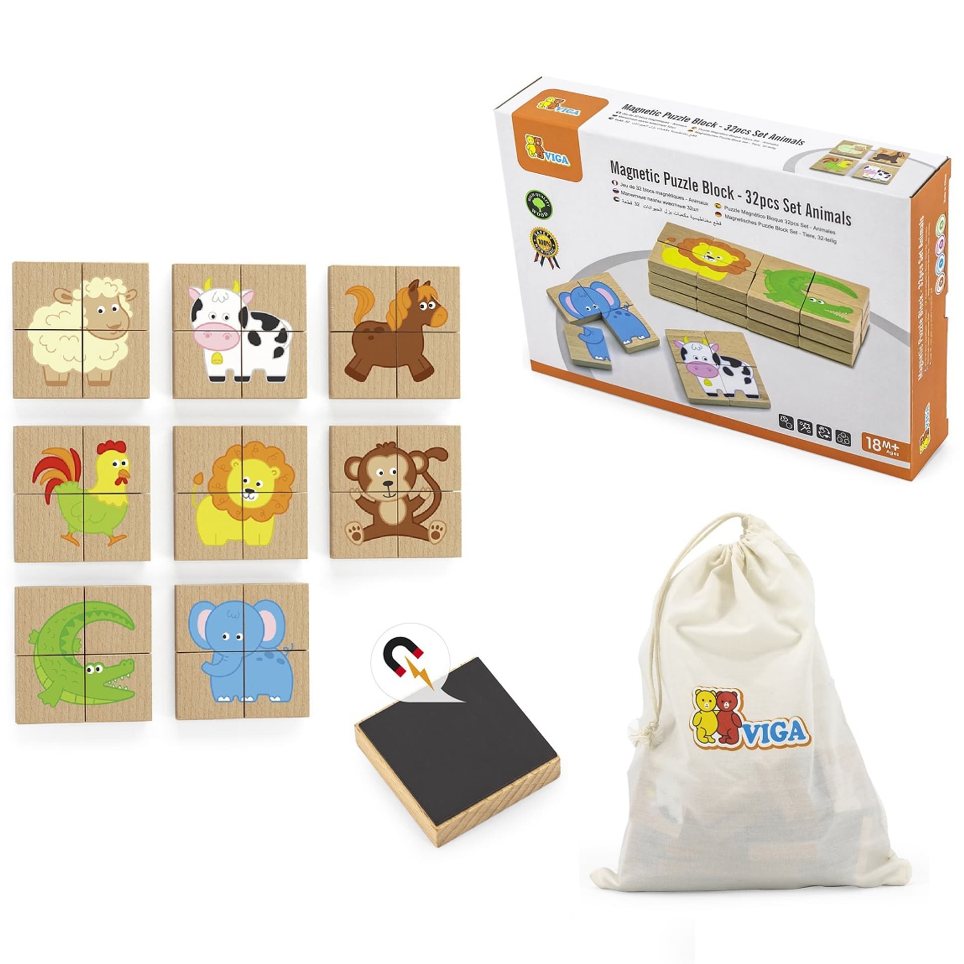 

Viga 50722 Zestaw puzzli magnetycznych-farma
