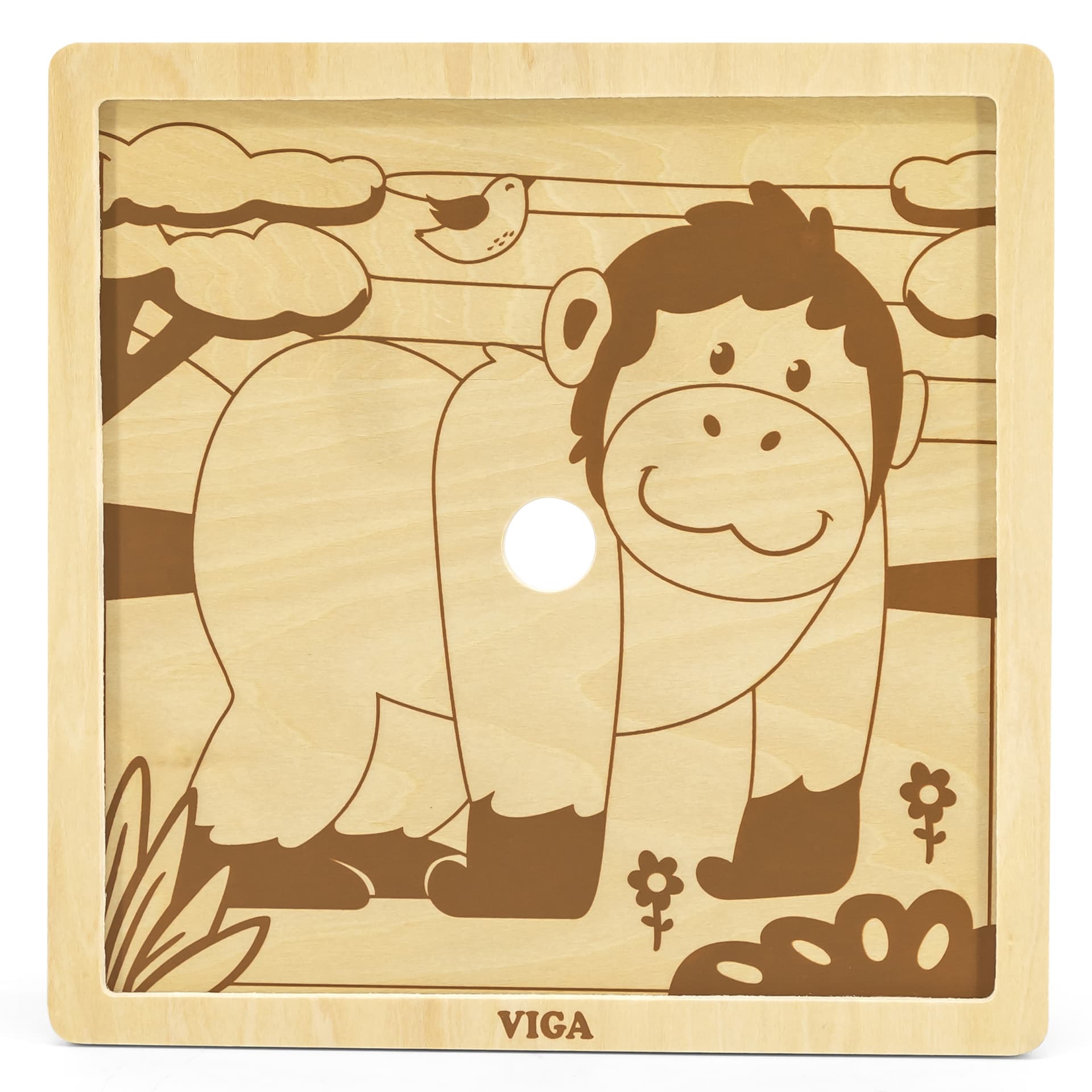 

VIGA Poręczne Drewniane Puzzle Goryl 9 elementów