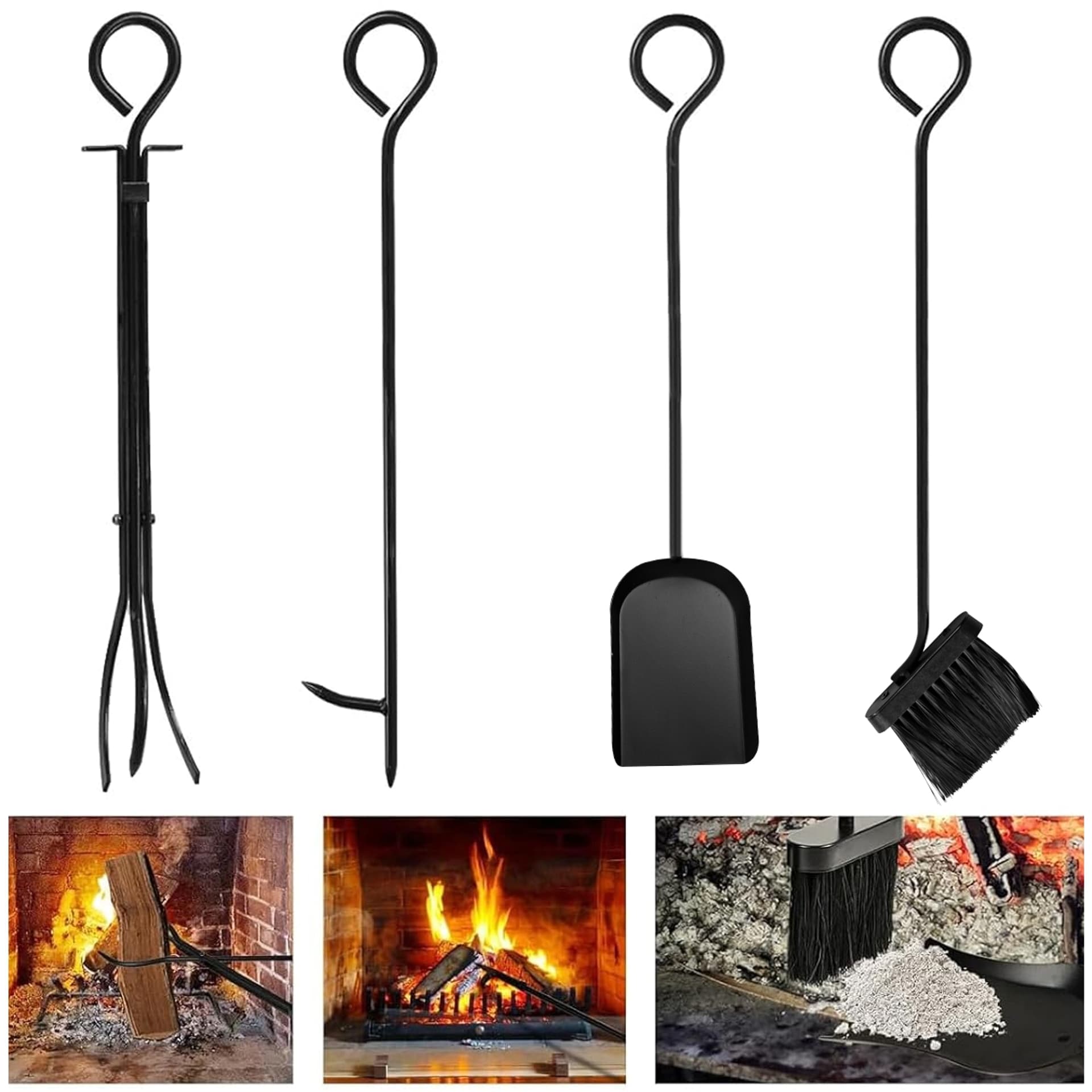 

Stojak na drewno metalowy z akcesoriami FUEGO