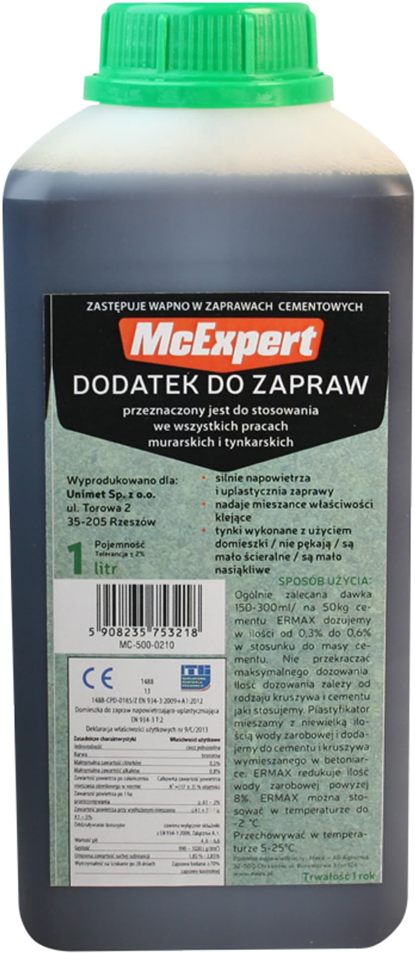 

DODATEK DO ZAPRAW ZASTĘPUJĄCY WAPNO 1L