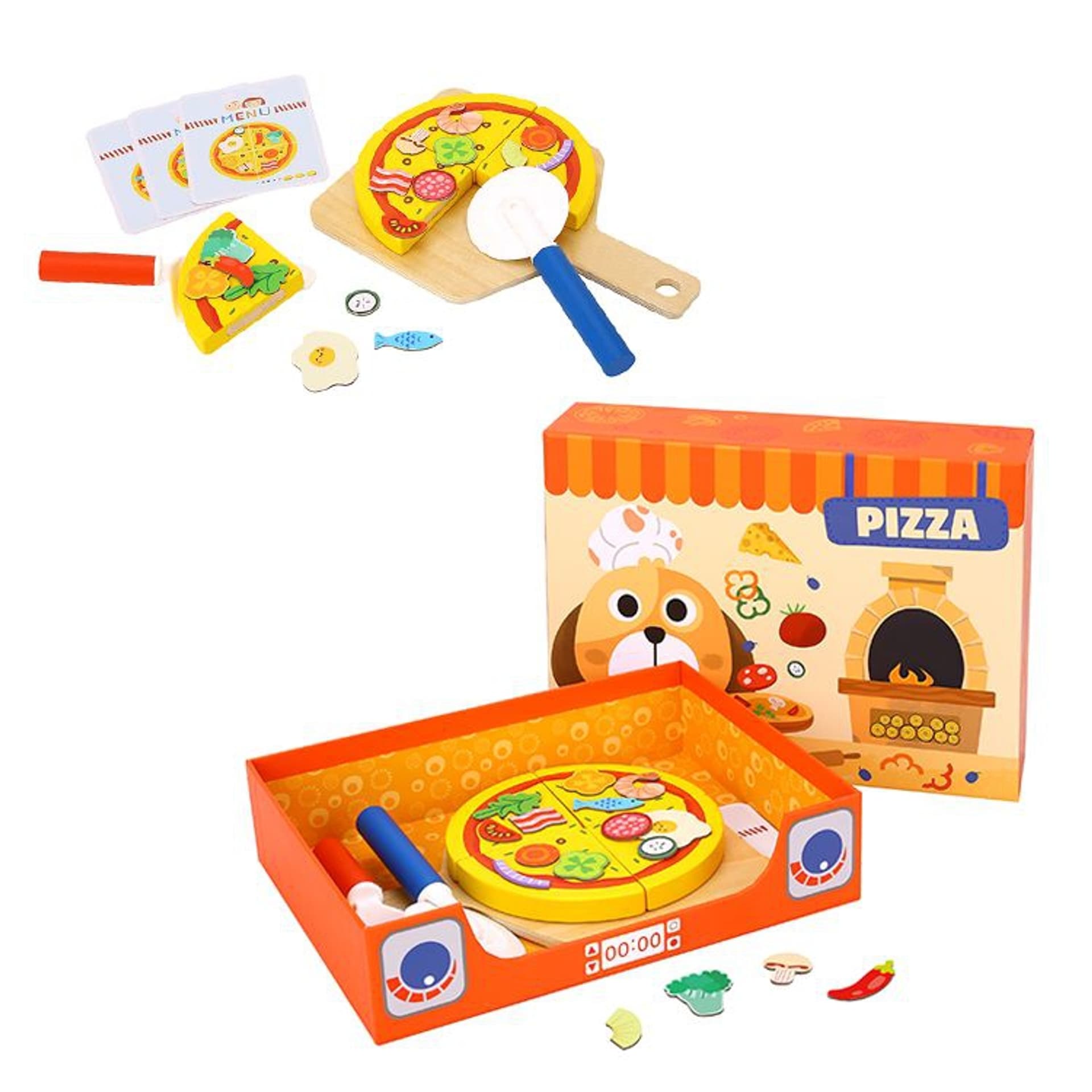 

TOOKY TOY Drewniany Zestaw do Pizzy Wzory 39 el. Certyfikat FSC