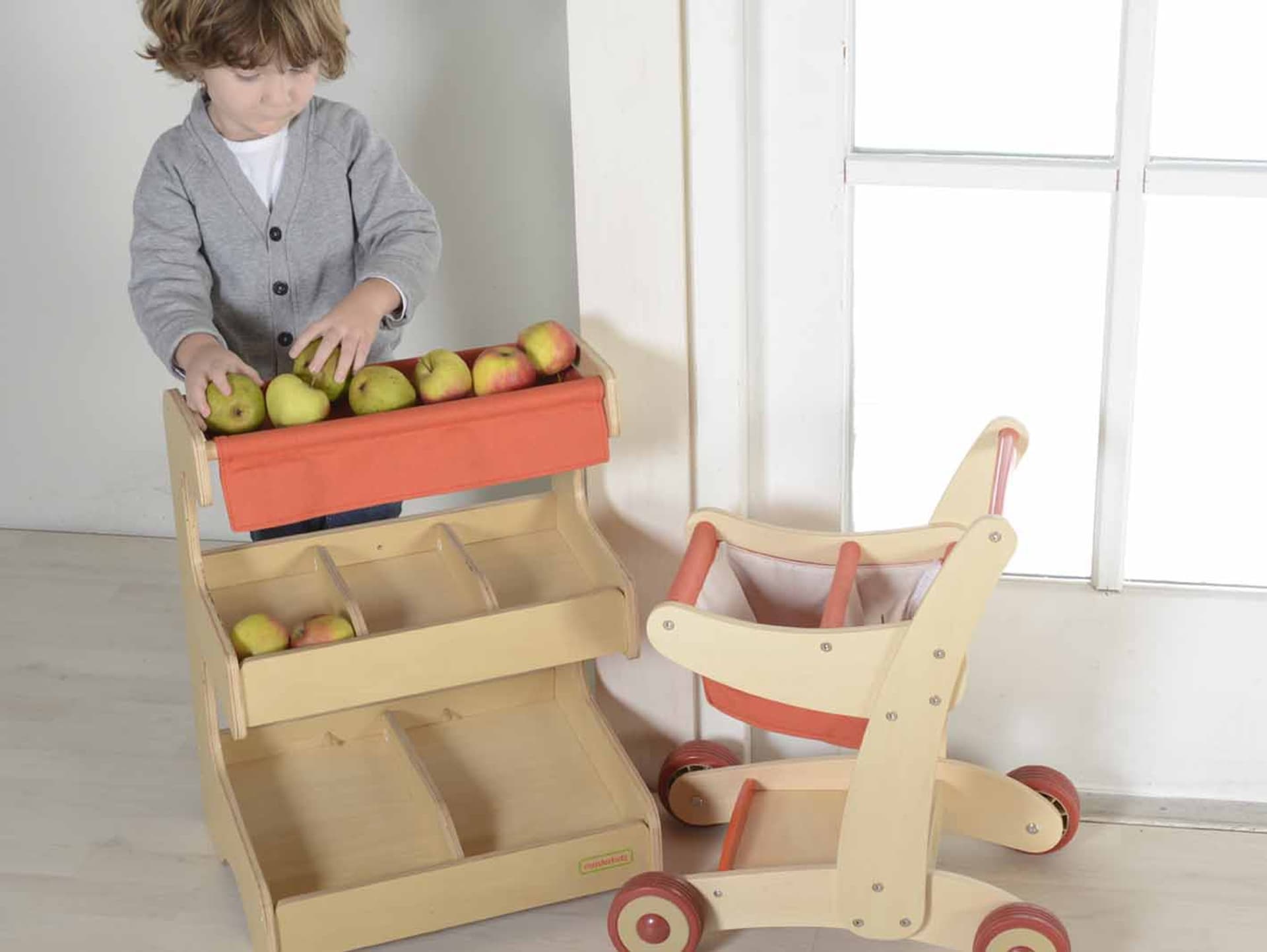 

Drewniany Wózek Sklepowy Na Zakupy Masterkidz