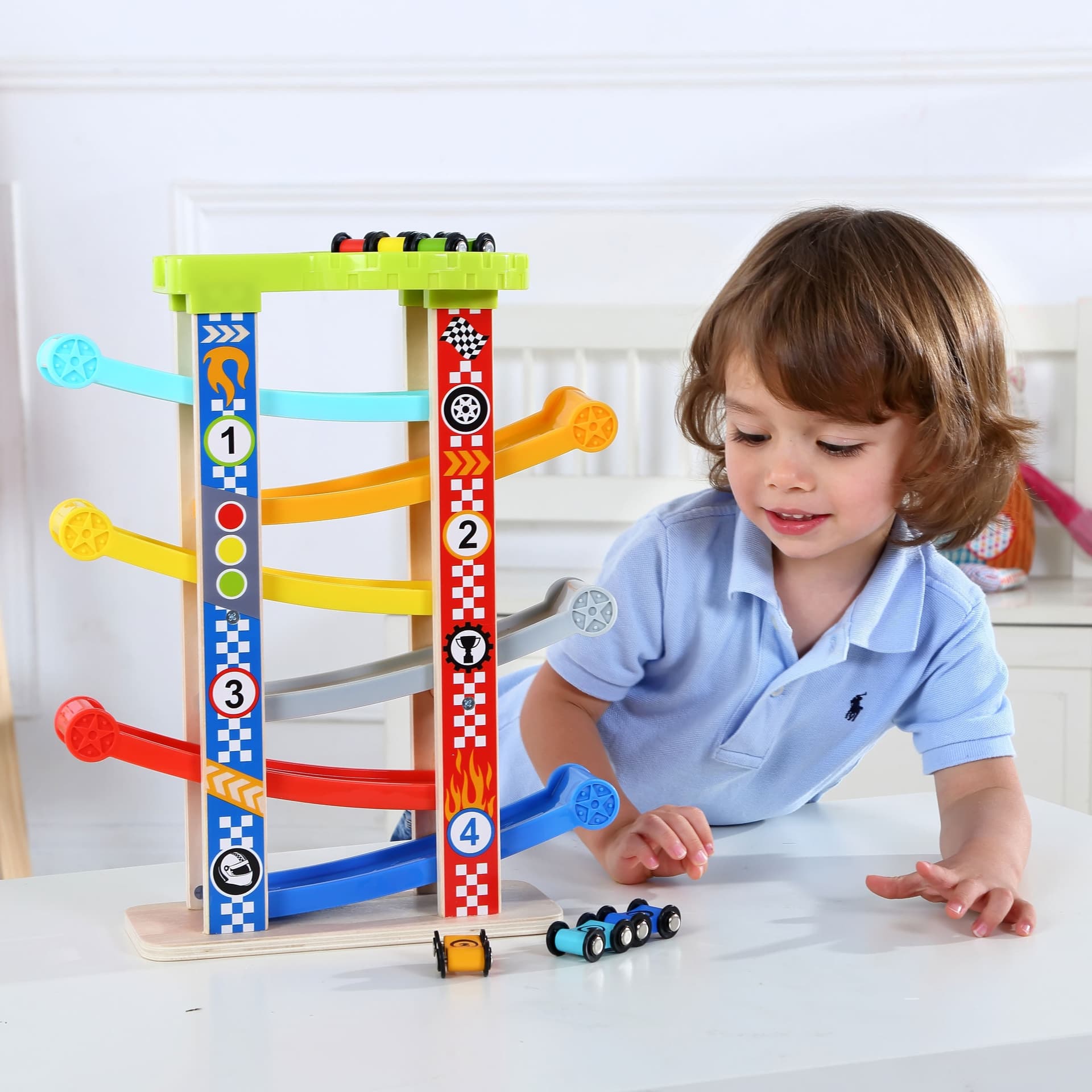

TOOKY TOY Kolorowa Zjeżdżalnia Tor Dla Samochodów