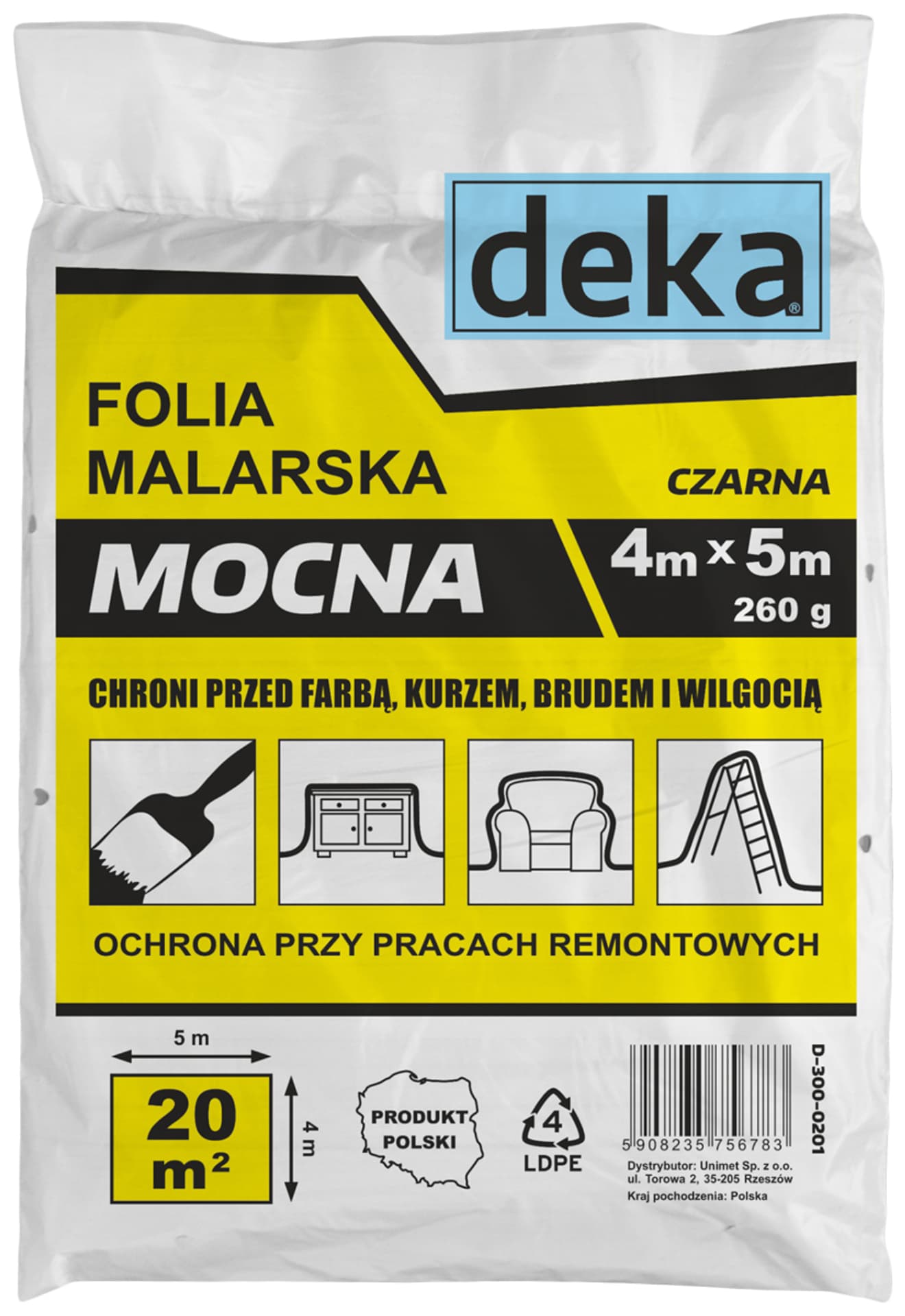 

FOLIA MALARSKA MOCNA CZARNA 4*5M 300G