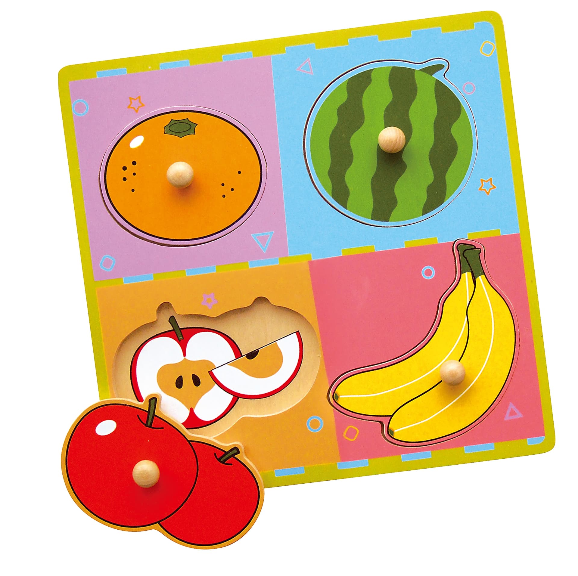 

Drewniane Puzzle Owoce Układanka Niespodzianka Viga Toys