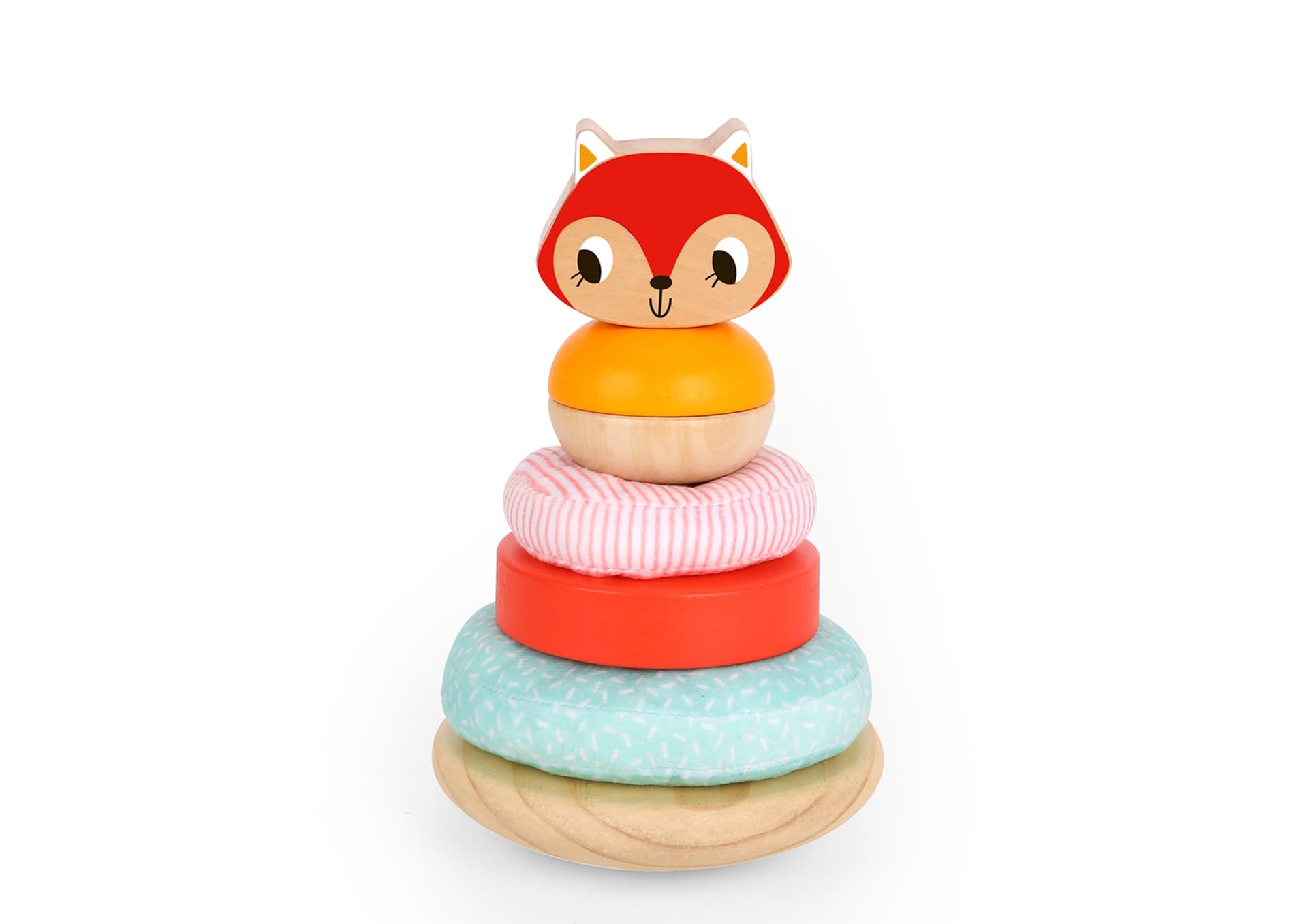 

TOOKY TOY Drewniana Układanka Montessori Piramindka Wieża Lisek 6 el. FSC