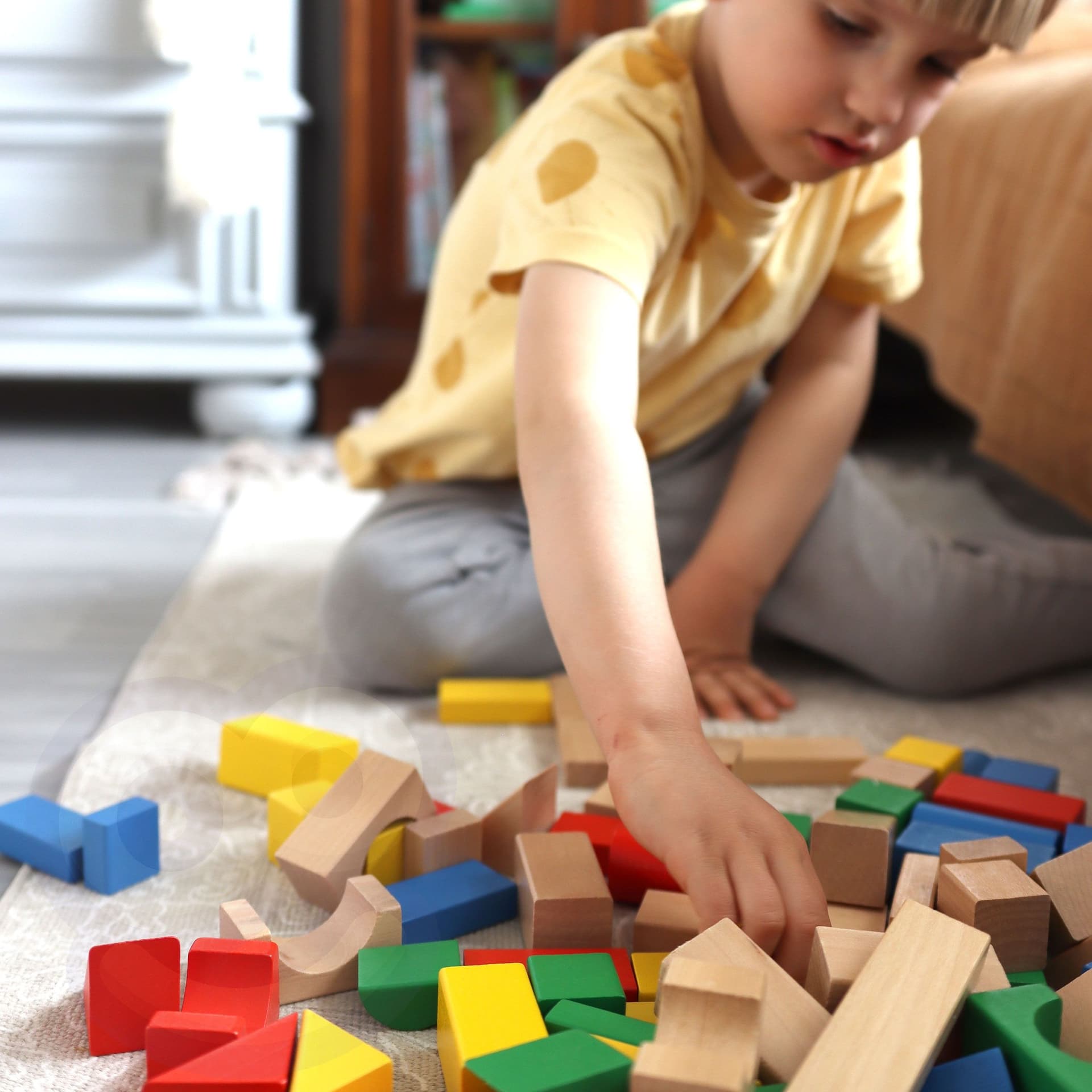 

TOOKY TOY Drewniane Kolorowe Klocki Do Układania Figury Montessori