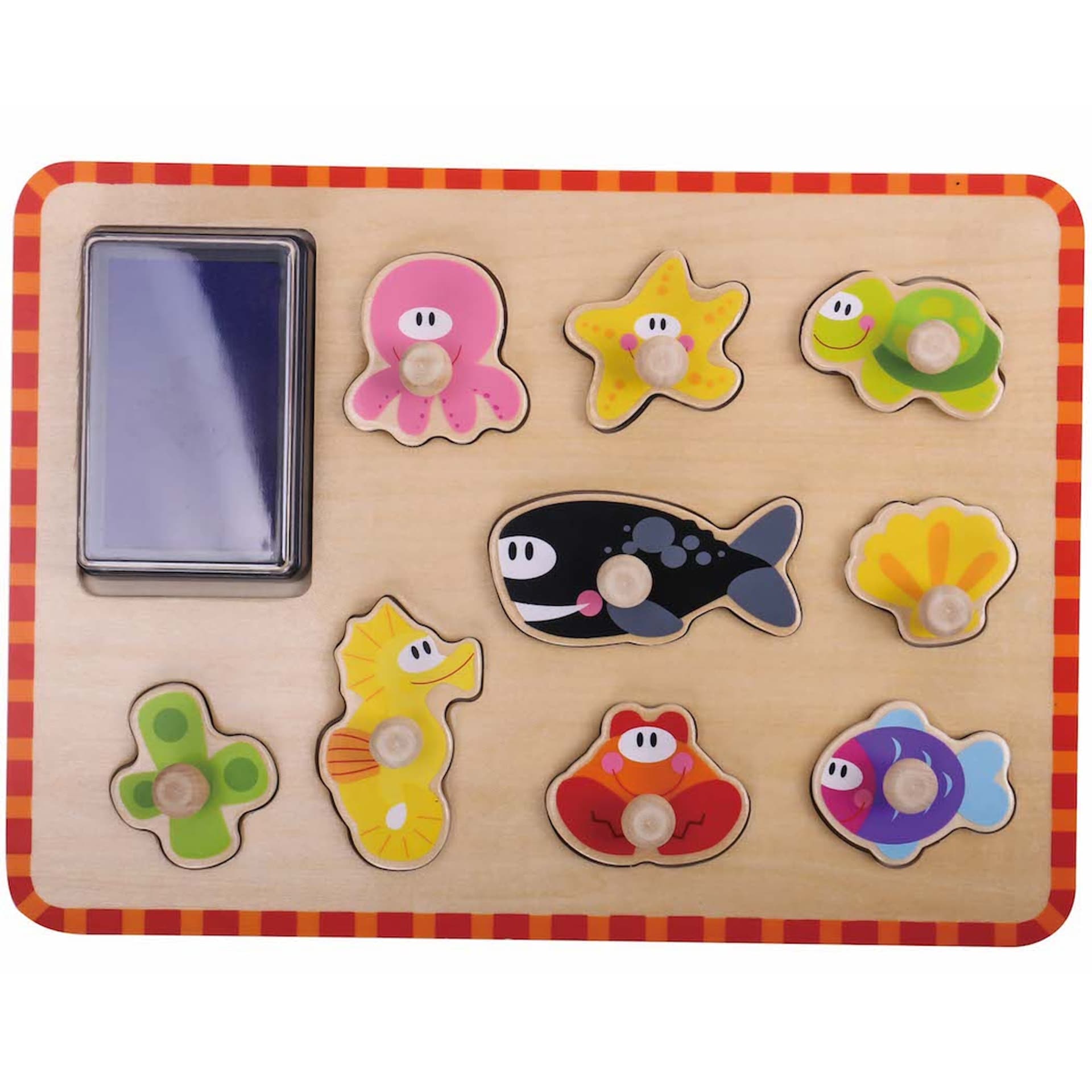 

TOOKY TOY Puzzle Układanka Montessori Stempelki Morskie Zwierzęta
