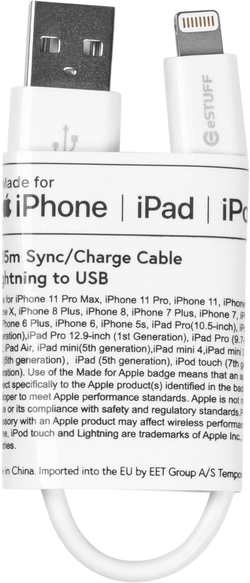 

eSTUFF Lightning Cable MFI 0,5m Whit