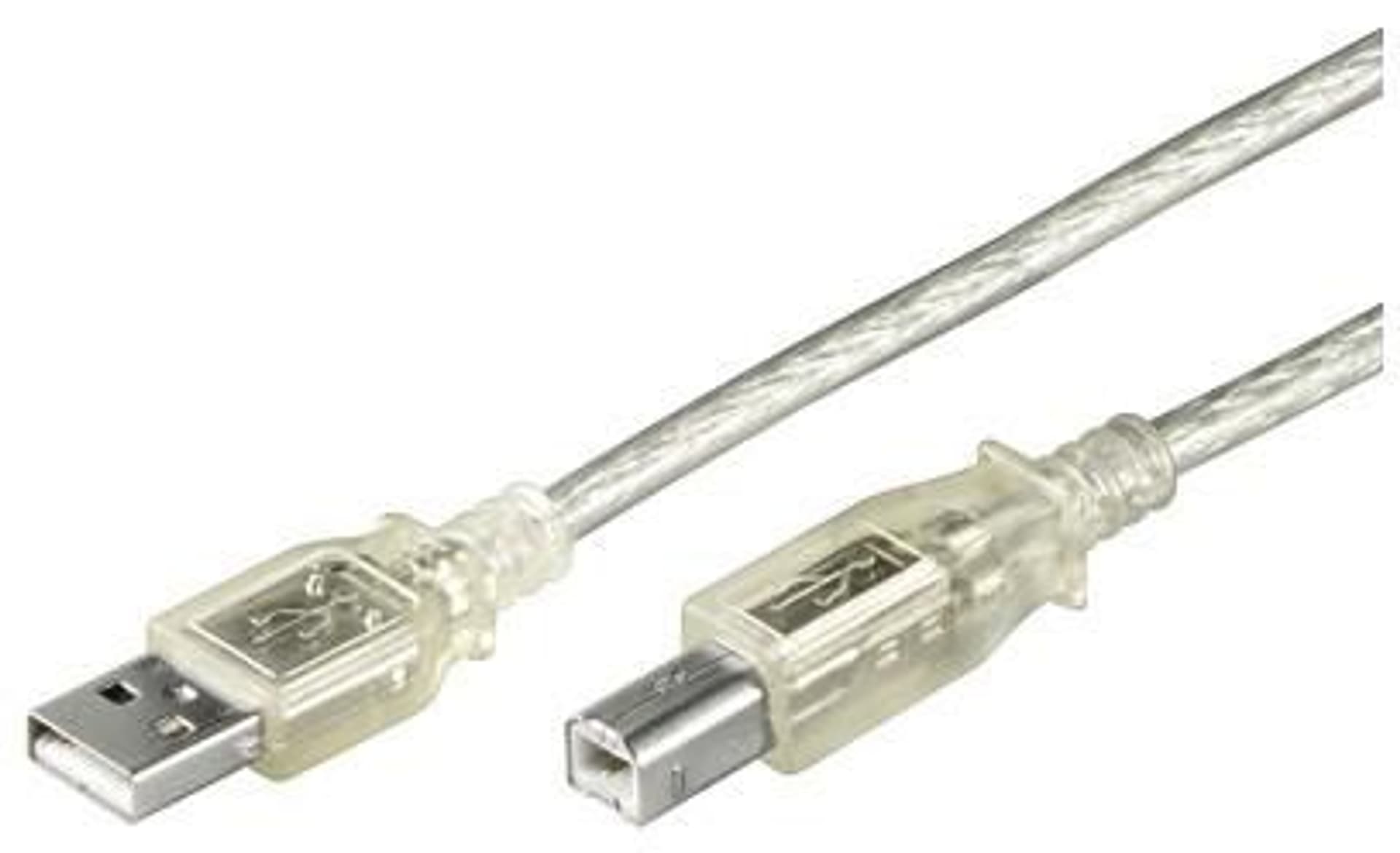 

MicroConnect USB2.0 A-B 1m M-M Transparent