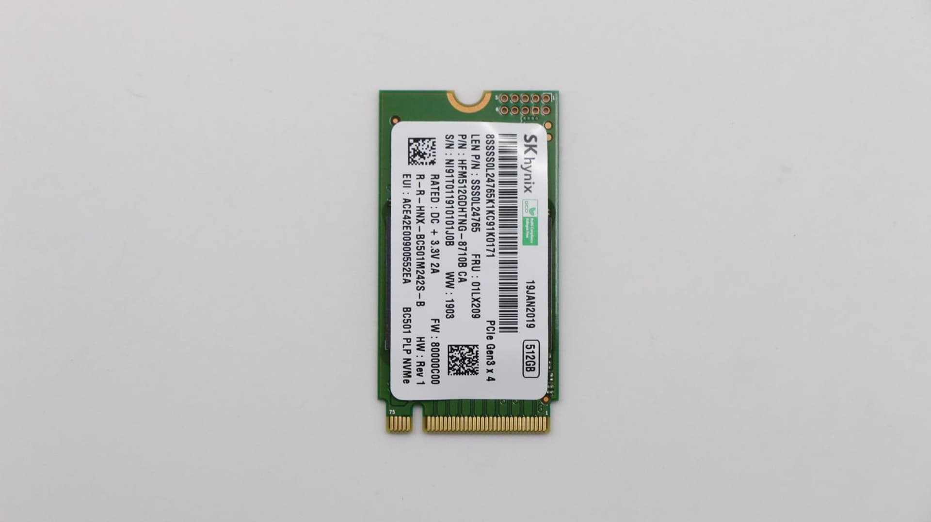 

Lenovo SSD M.2 PCIe NVMe FRU SSD