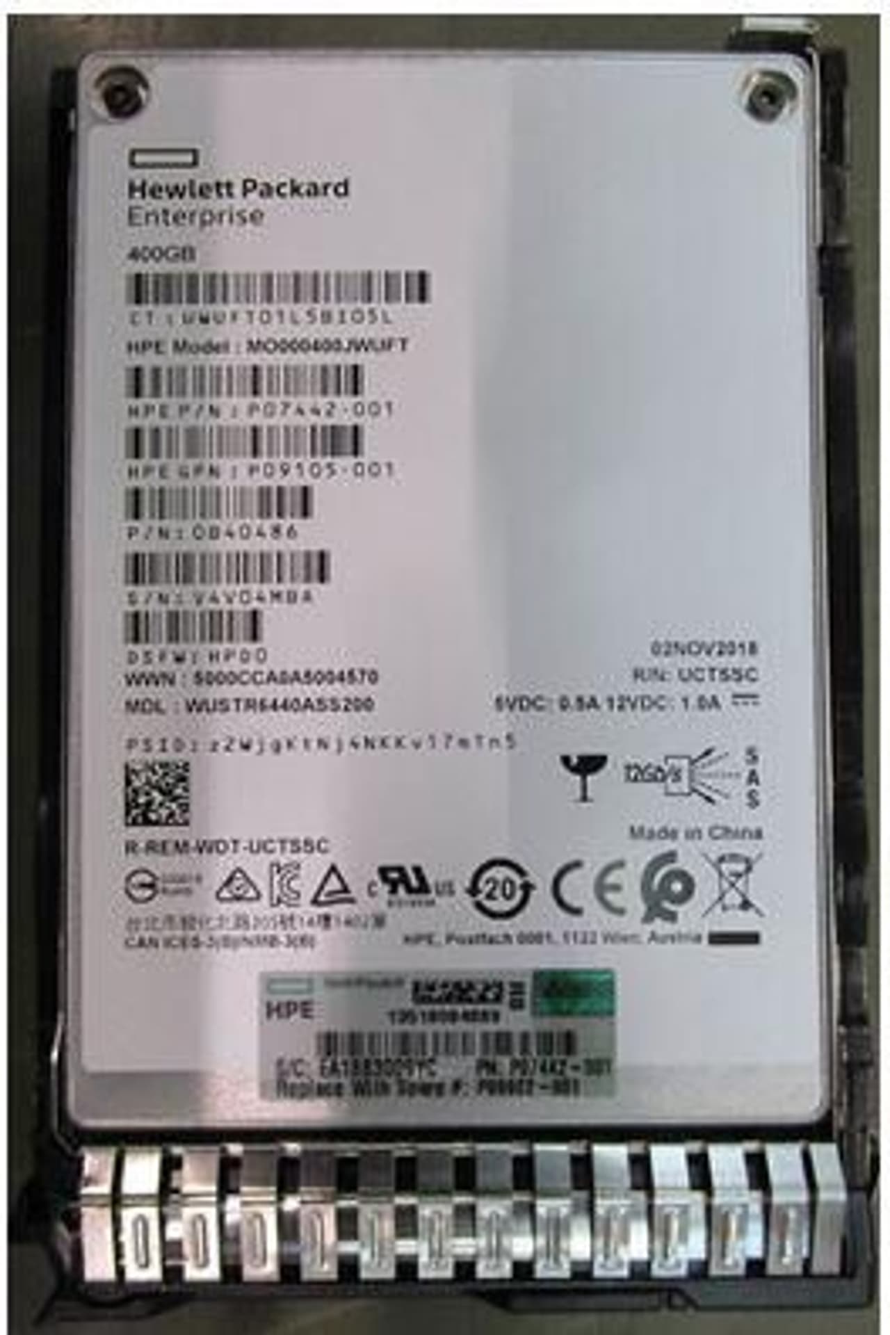 

Hewlett Packard Enterprise SSD 400GB SFF SAS MU SC DS
