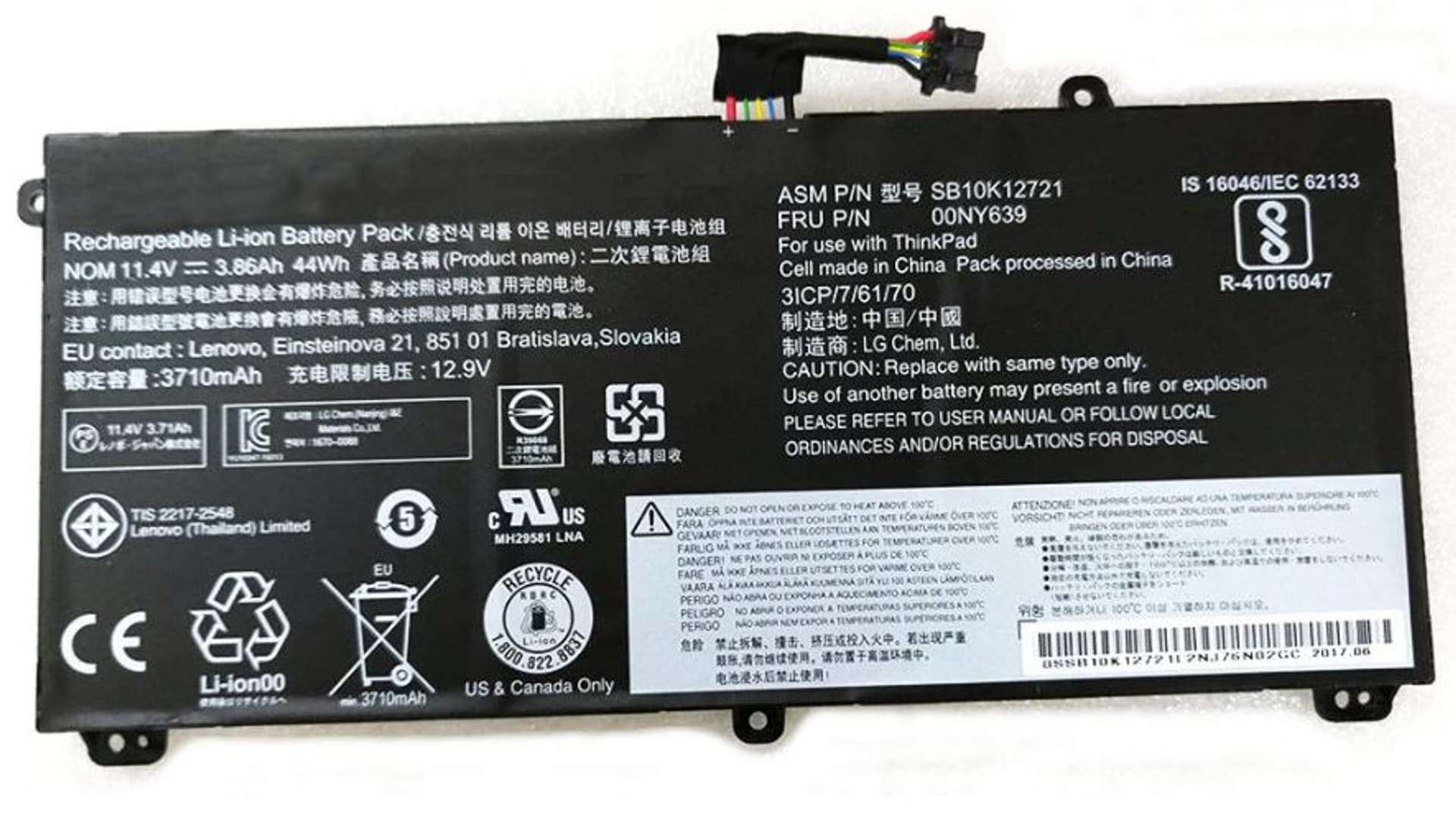 

Lenovo BATTERY Internal 3C 44Wh LION