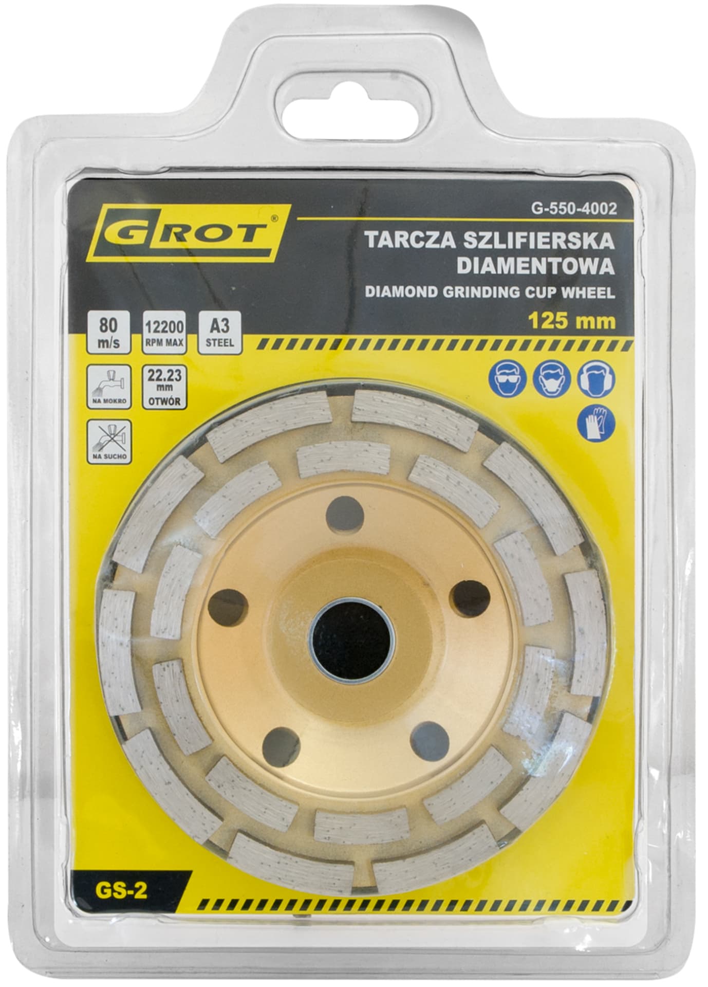 

TARCZA SZLIFIERSKA DIAMENTOWA GS-2 125MM