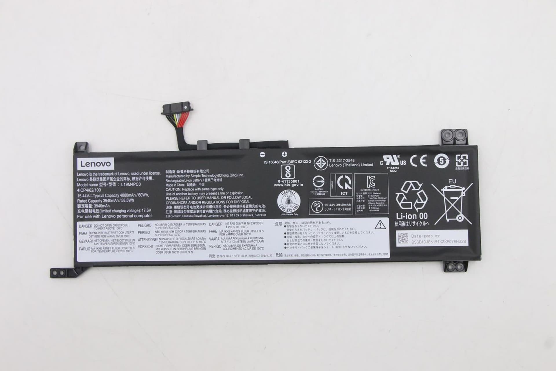 

Lenovo SP/A L19M4PC0 15.44V60wh4cell