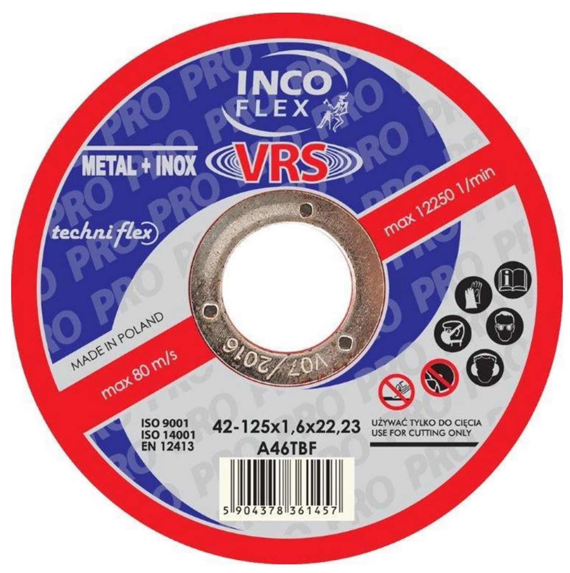 

TARCZA WYPUKŁA T27 125*1.0*22 A60TBF-VRS