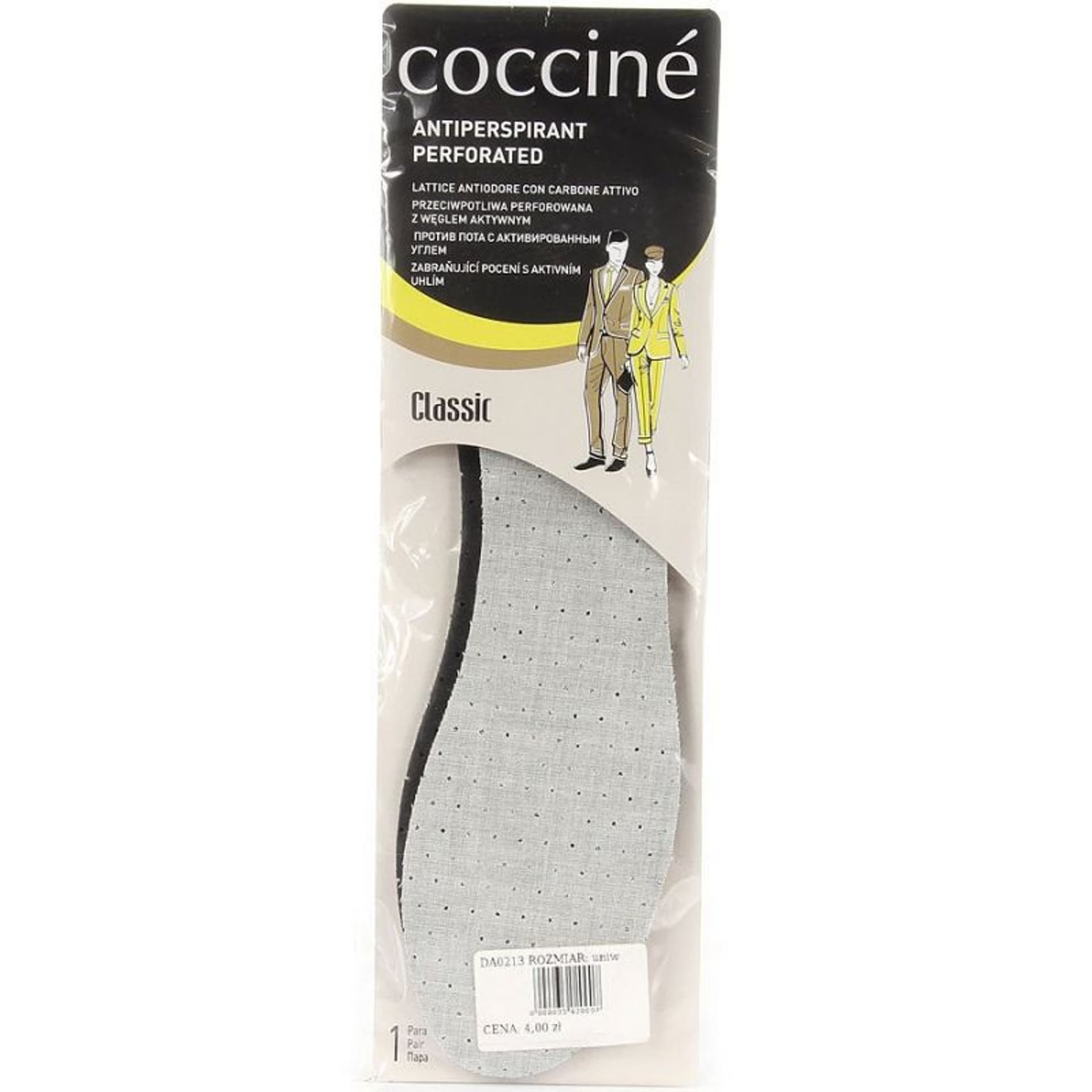 

Wkładki do butów Coccine Antiperspirant Perforated (kolor Czarny. Szary/Srebrny, rozmiar 44)