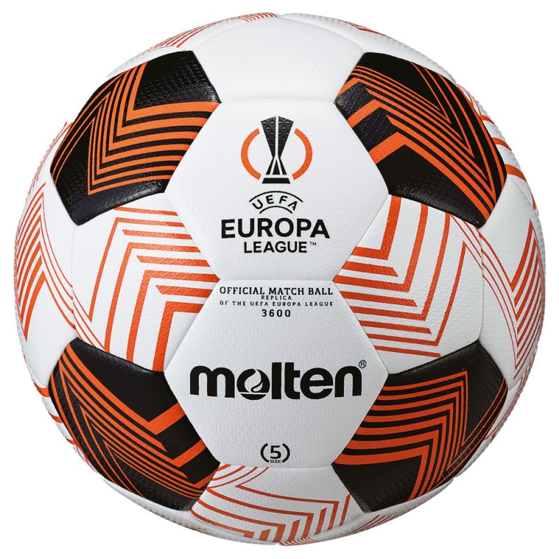 

Piłka nożna Molten UEFA Europa League 2023/24 replika (kolor Biały. Pomarańczowy)