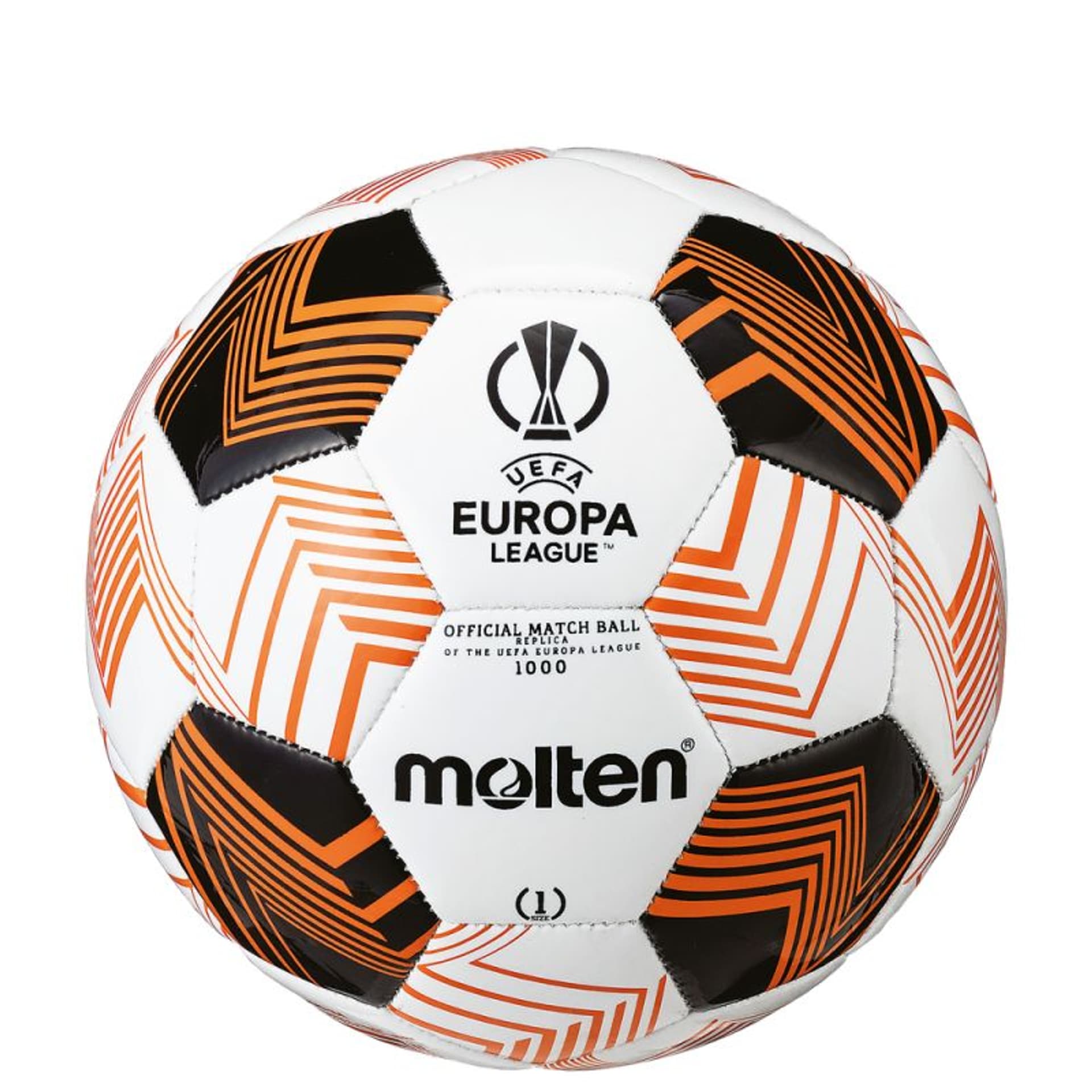 

Piłka nożna Molten UEFA Europa League 2023/24 replika (kolor Biały. Pomarańczowy)