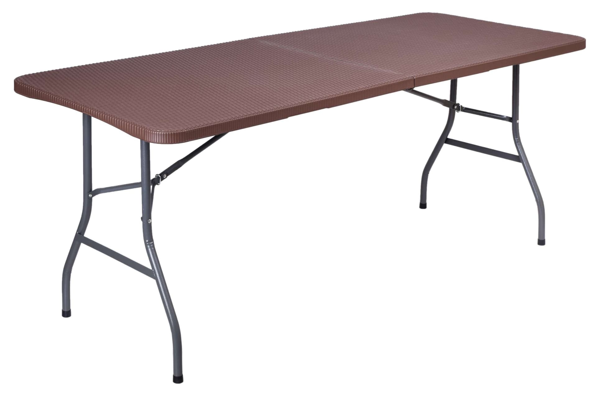 

Stół cateringowy RATTAN składany w walizkę 180 cm brązowy