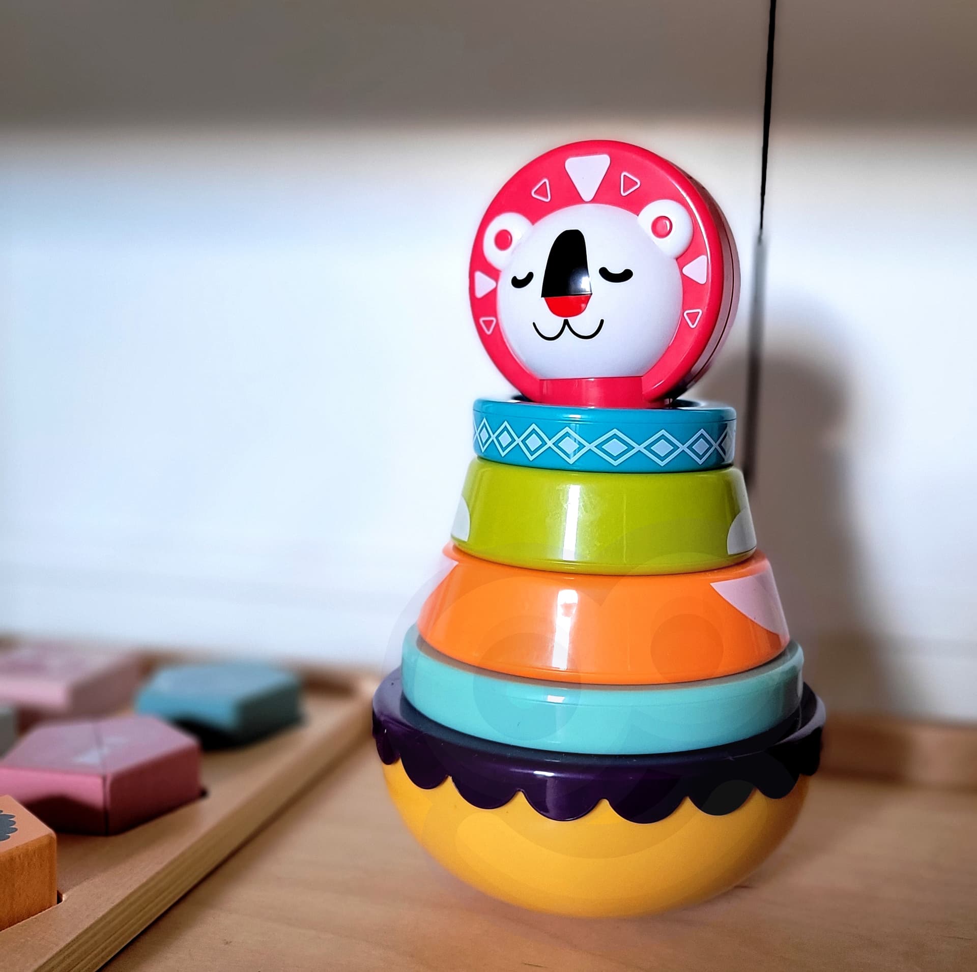 

WOOPIE BABY Zabawka Sensoryczna Układanka Piramidka dla Niemowląt 6 el.