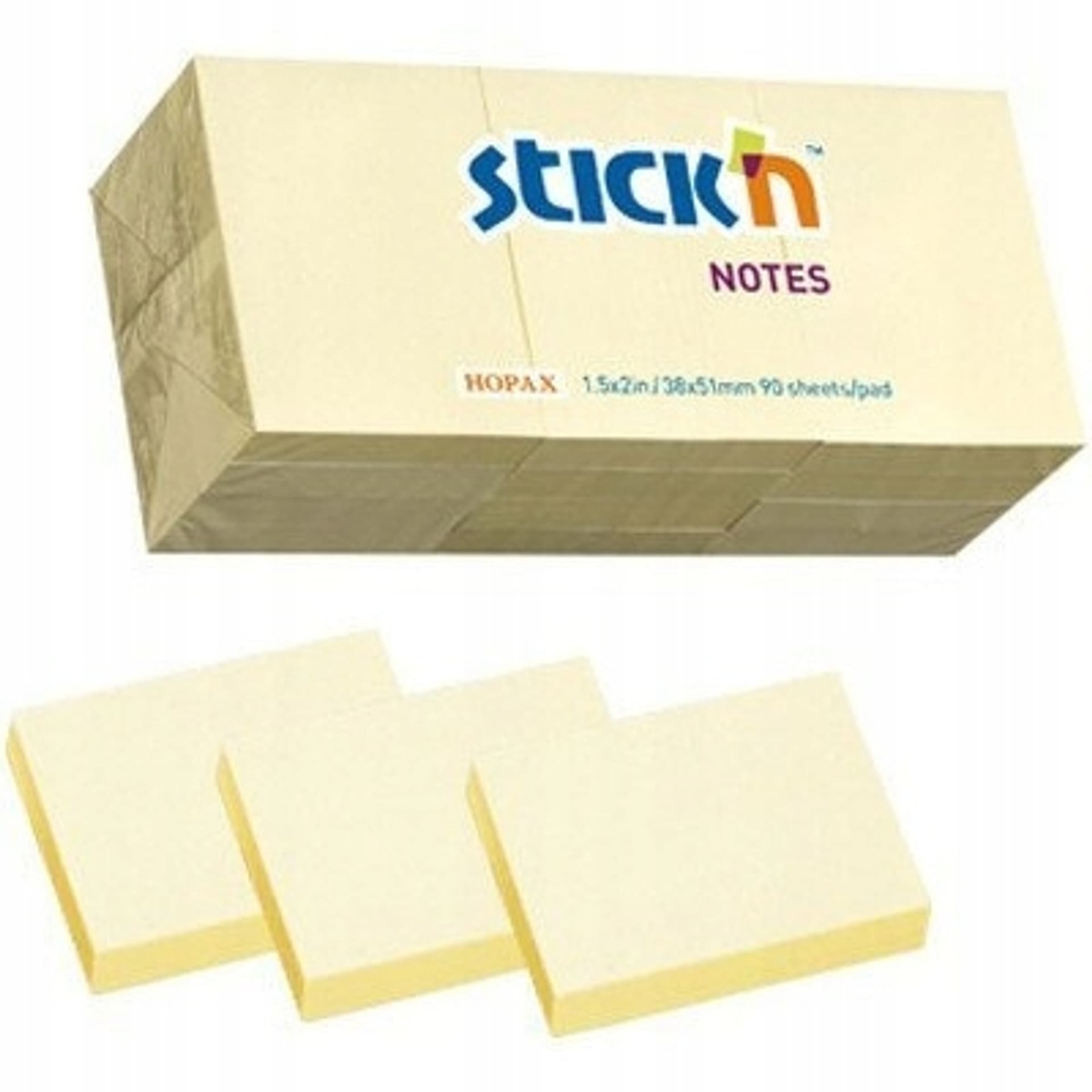 

Bloczki STICK"N 38x51mm żółty pastele 12bloczków x 100 kartek 21530