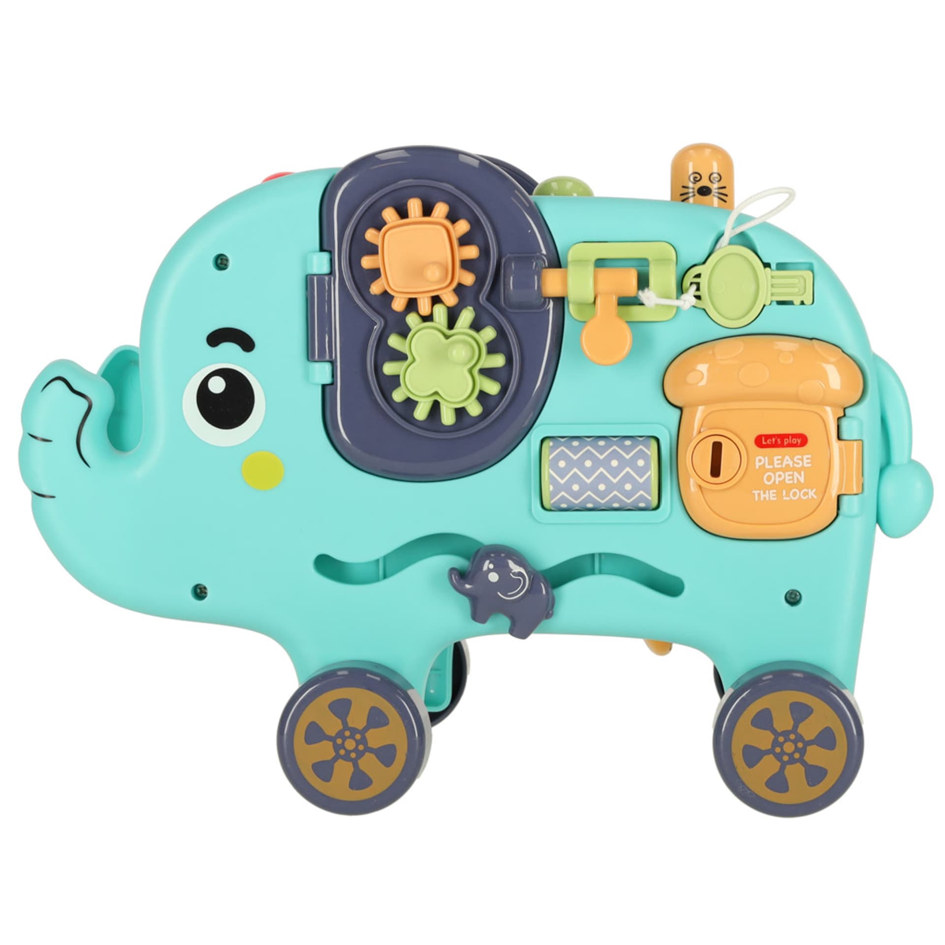 

Słonik interaktywny montessori wbijak sorter klocki młotek 26cm