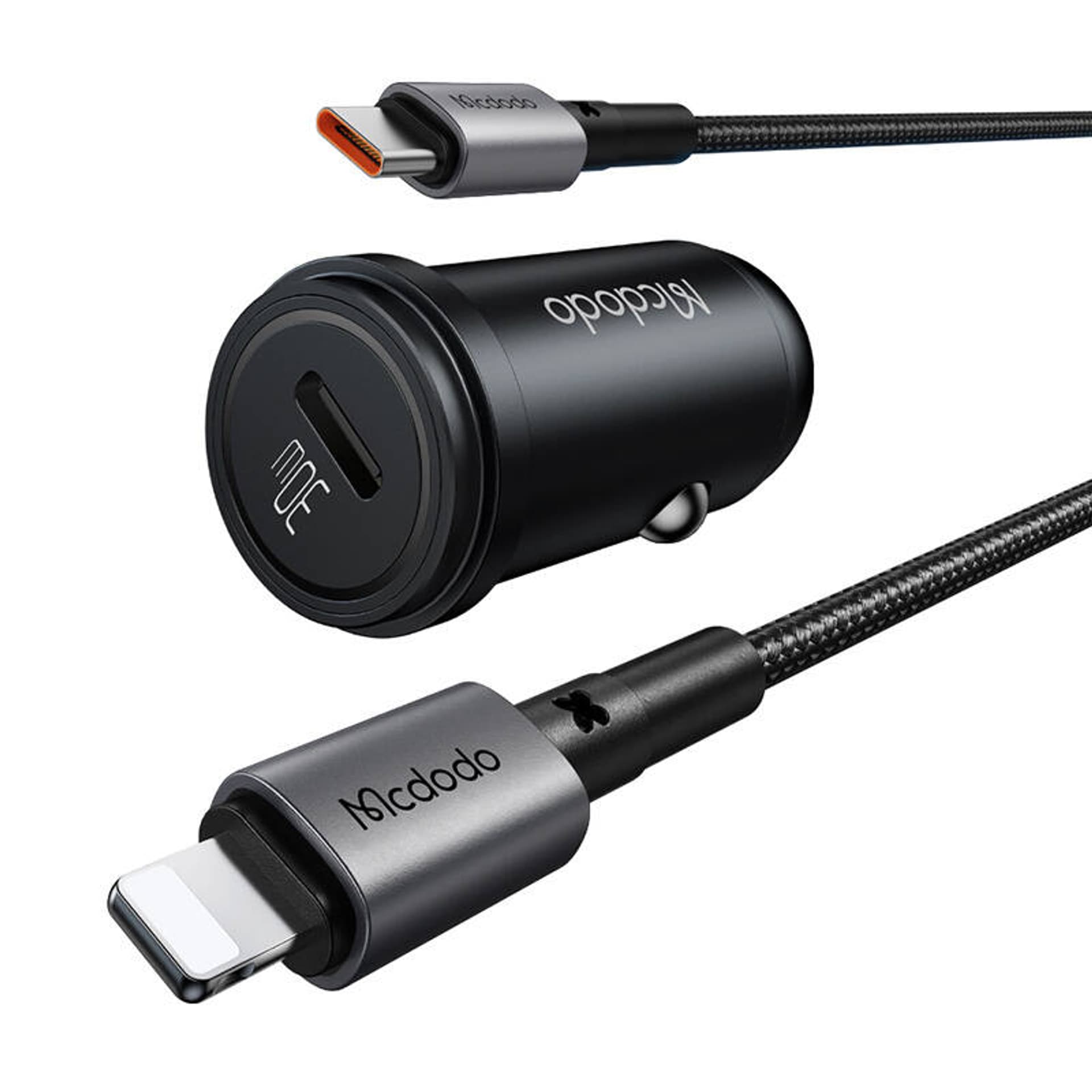 

Ładowarka samochodowa Mcdodo CC-7492, USB-C, 30W + kabel USB-C do Lightning (czarna)