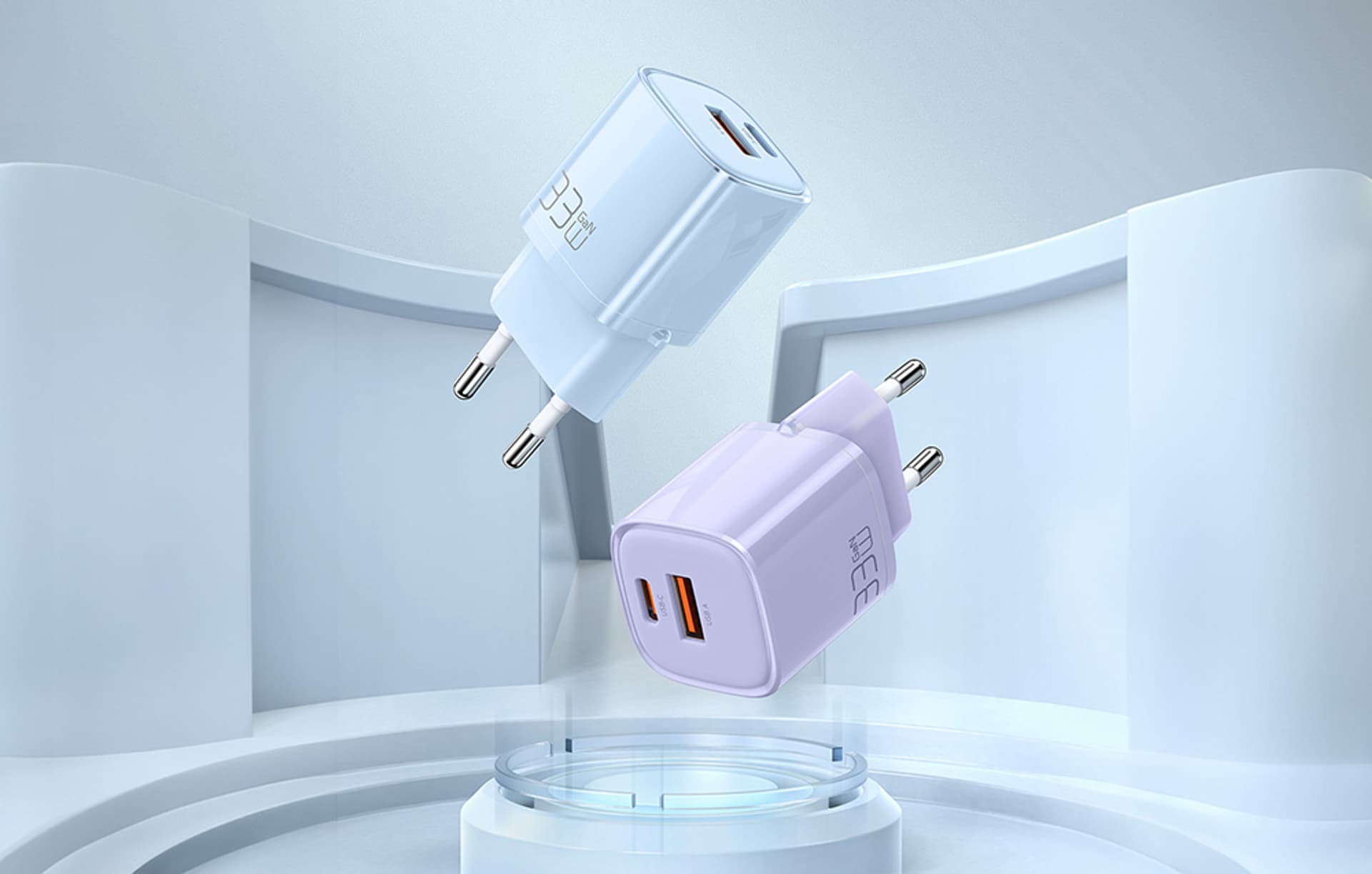

Ładowarka sieciowa GaN 33W Mcdodo CH-0154 USB-C, USB-A (niebieska)