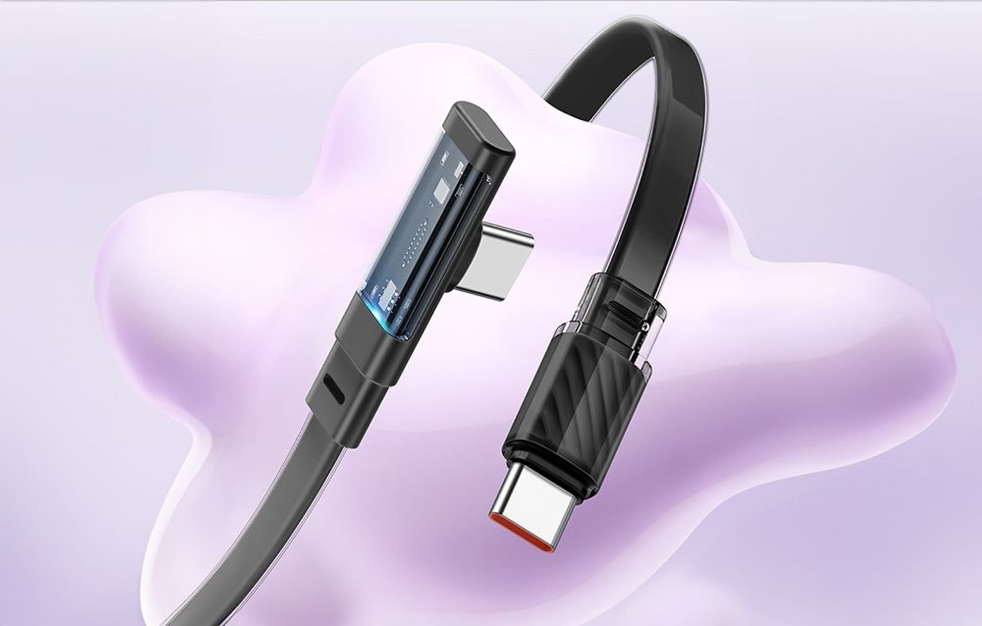 

Kabel USB-C do USB-C Mcdodo CA-3450 90 stopni 1.2m z LED (czarny)
