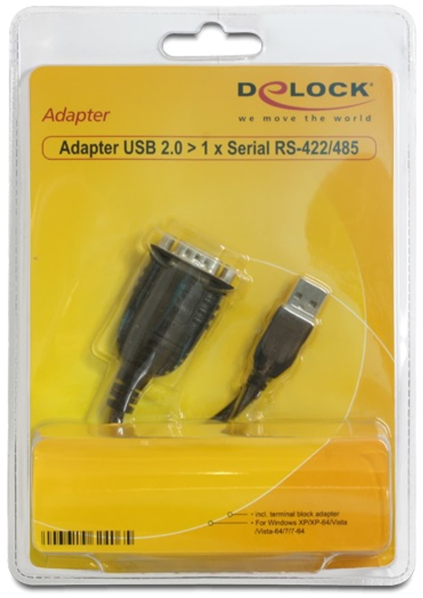 

Adapter DELOCK USB 2.0 - RS-422/485 62406 USB 2.0 - RS-422/485 (wtyk)