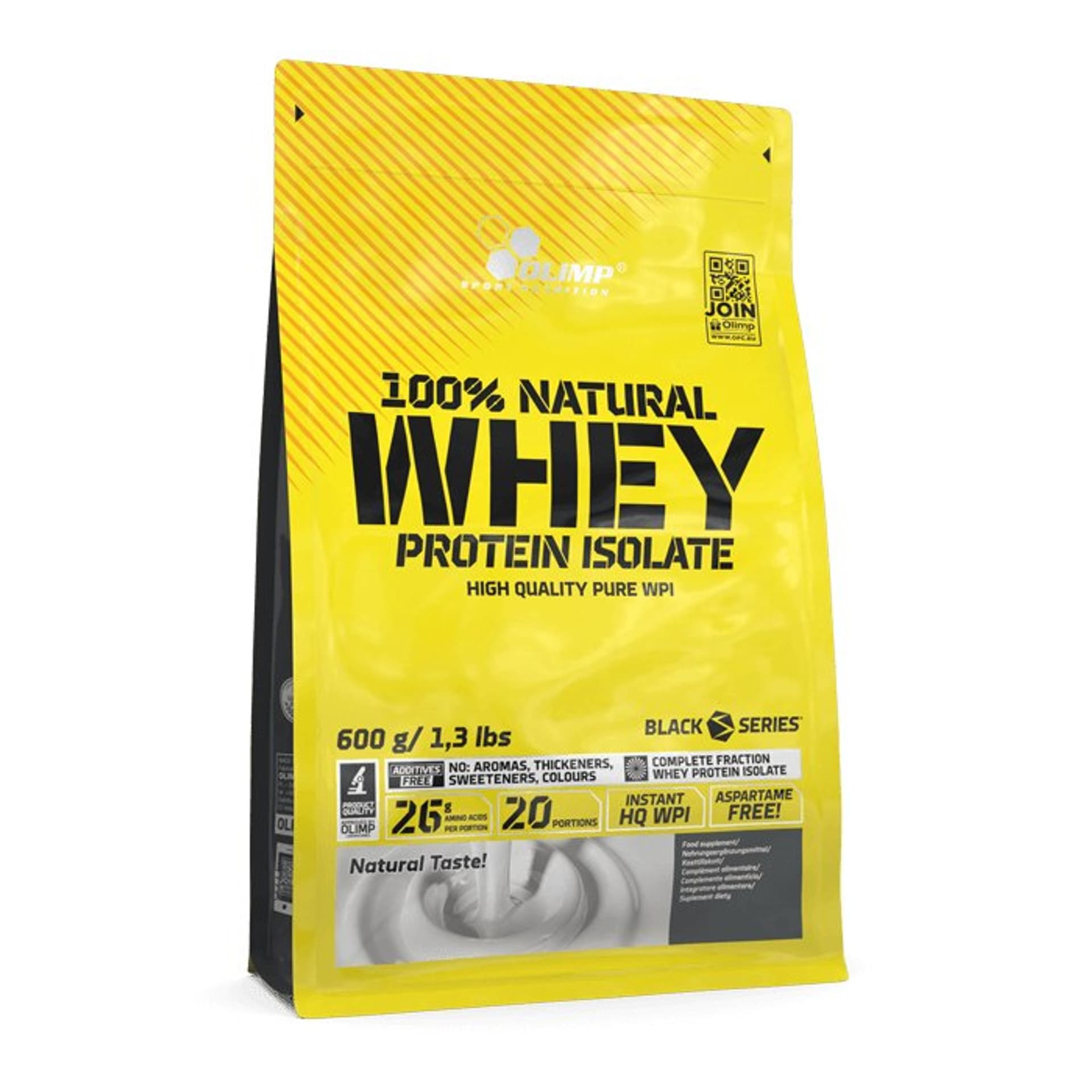 

100% Natural Whey Protein Isolate 600 g (worek)